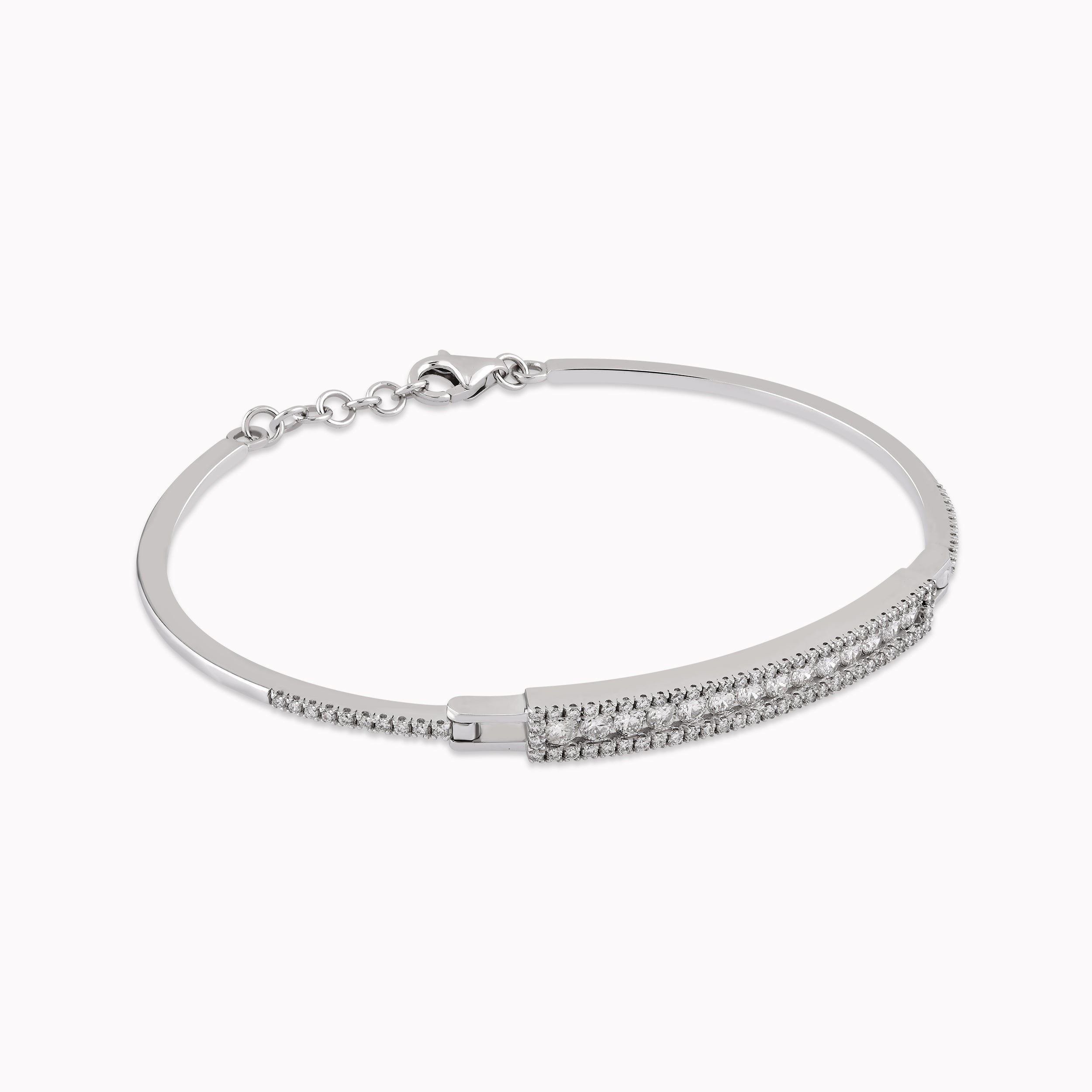 14K White Gold Diamond Bracelet — 0.77 ct