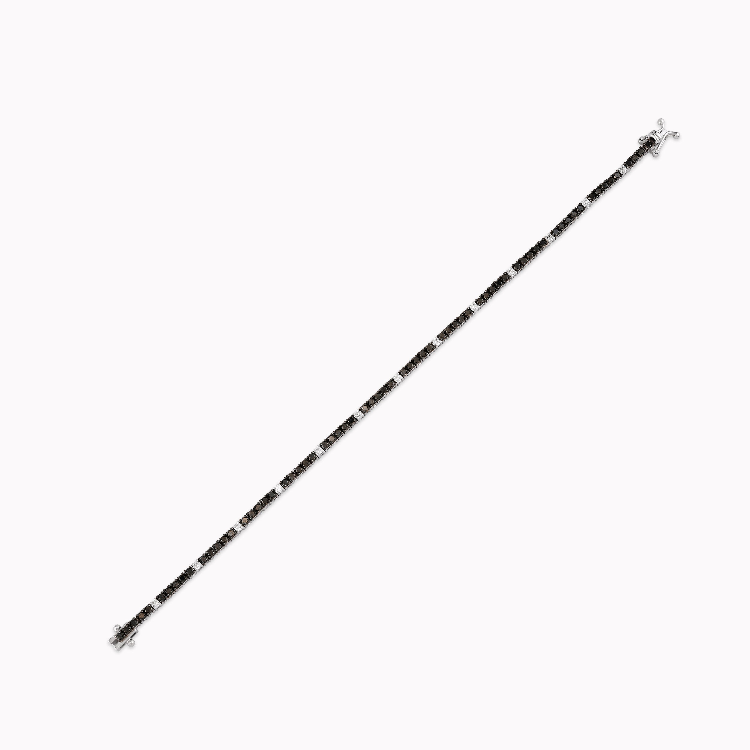 14K White Gold Diamond Tennis Bracelet — 3.14 ct