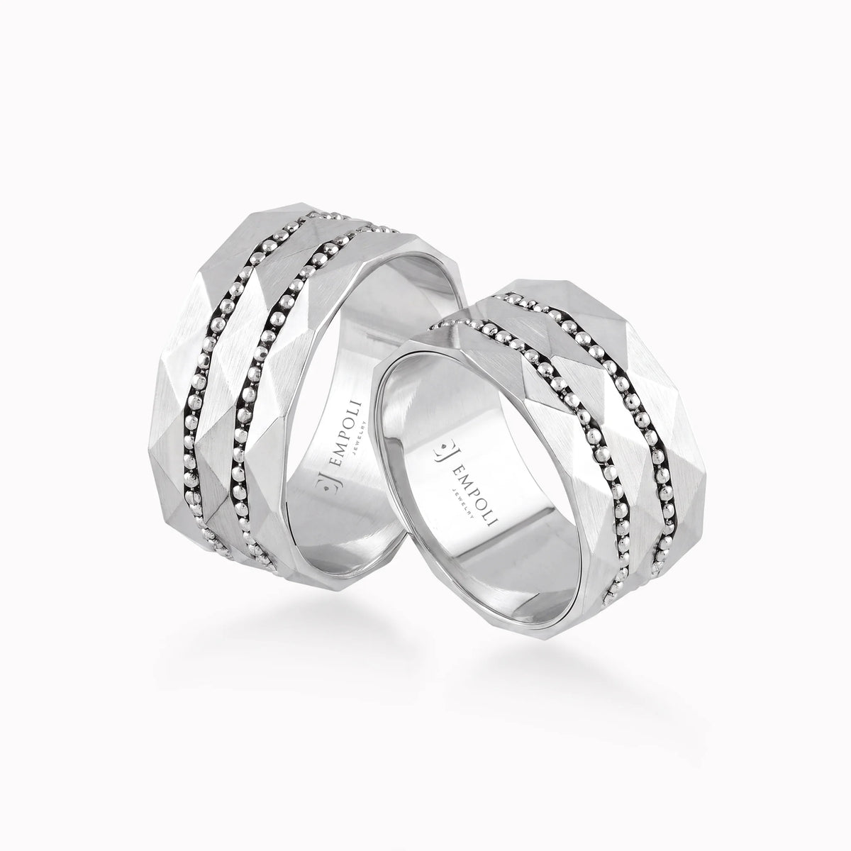 Verighete aur alb 14K fără pietre, 9.4mm