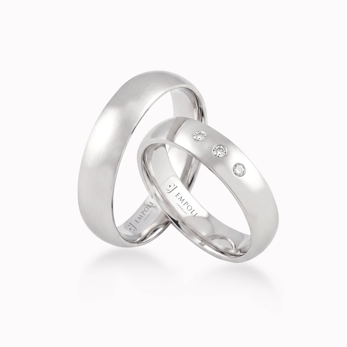 Verighete aur alb 14K cu zirconiu sau diamant, 5.03mm