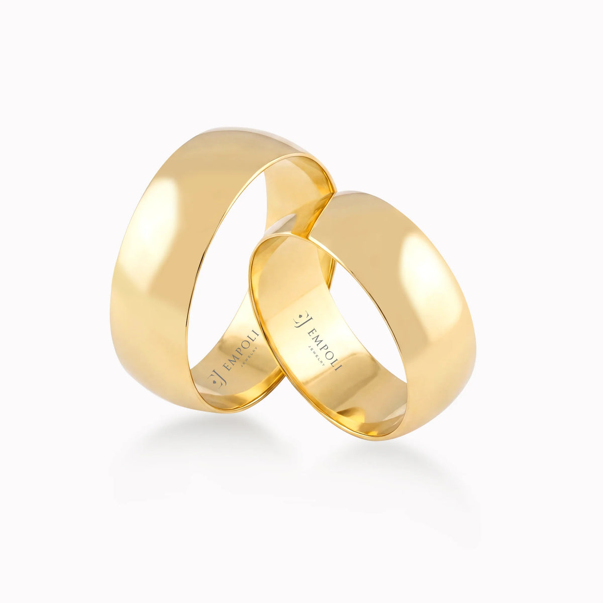 Verighete aur galben 14K fără pietre, 6.9mm