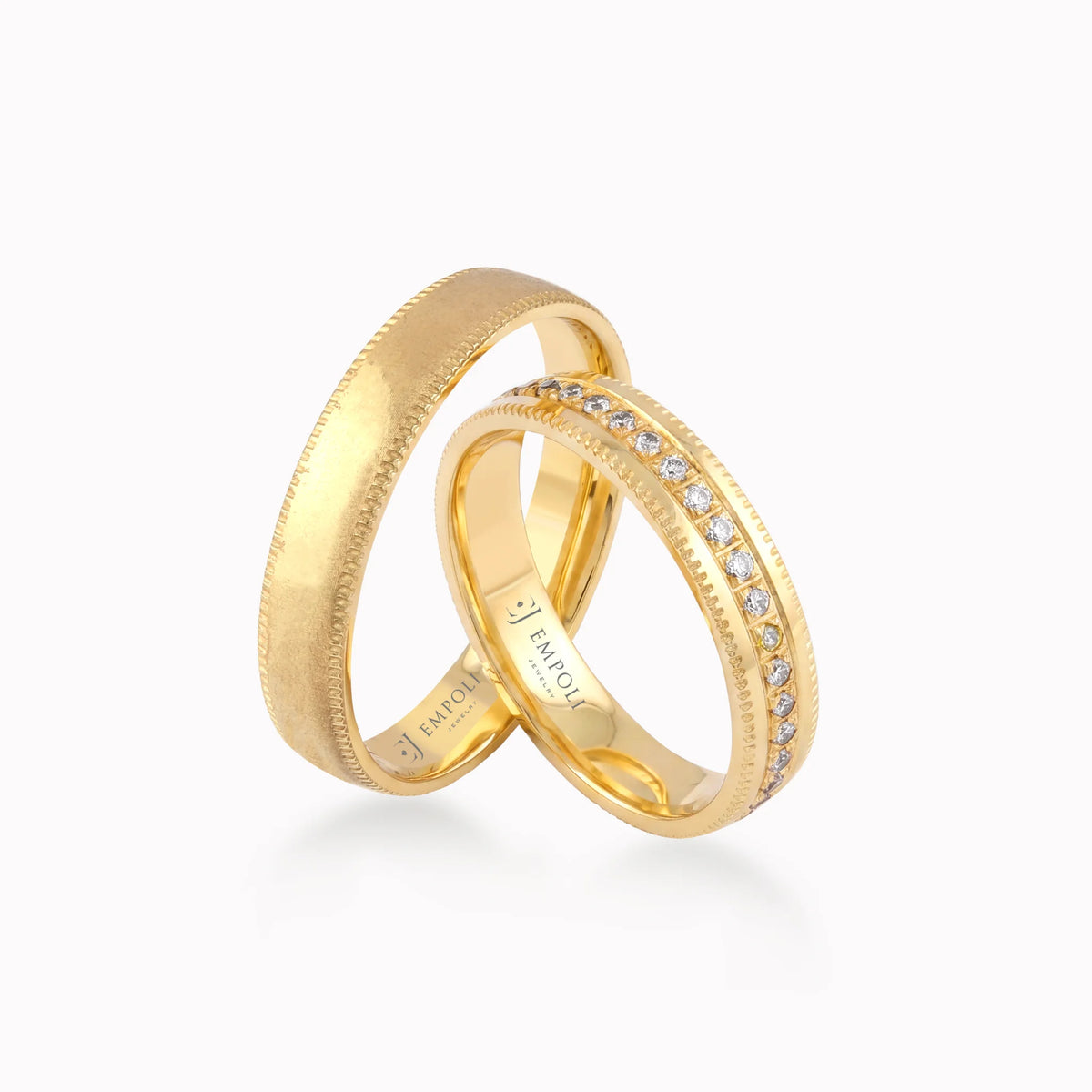 Verighete aur galben 14K cu zirconiu sau diamant, 4mm