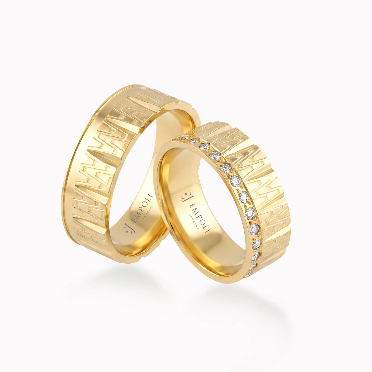 Verighete aur galben 14K cu zirconiu sau diamant, 6.9mm