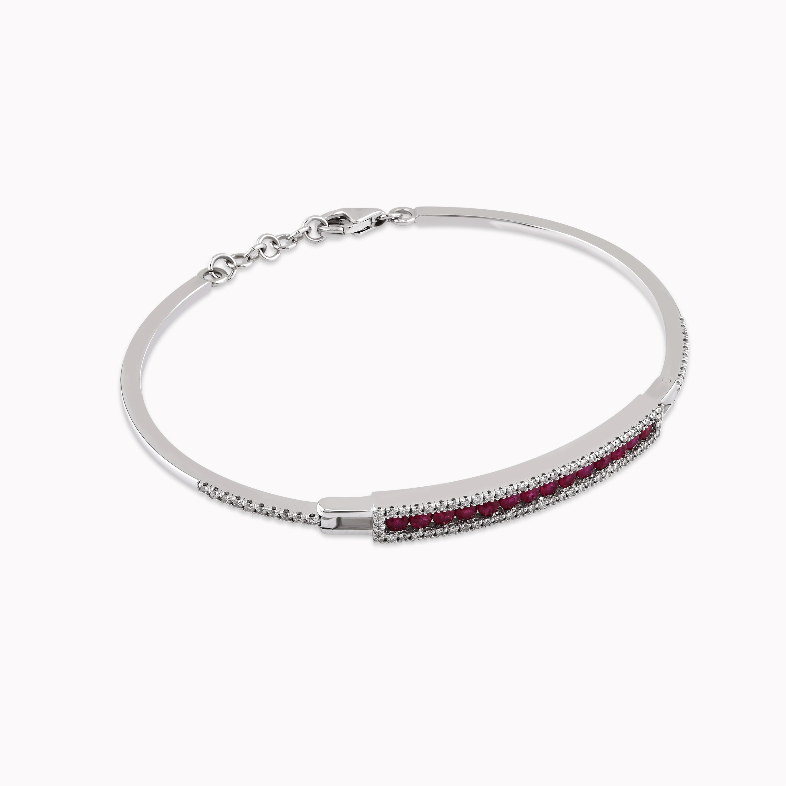 14K White Gold Ruby & Diamond Bracelet — 0.26 ct Diamonds