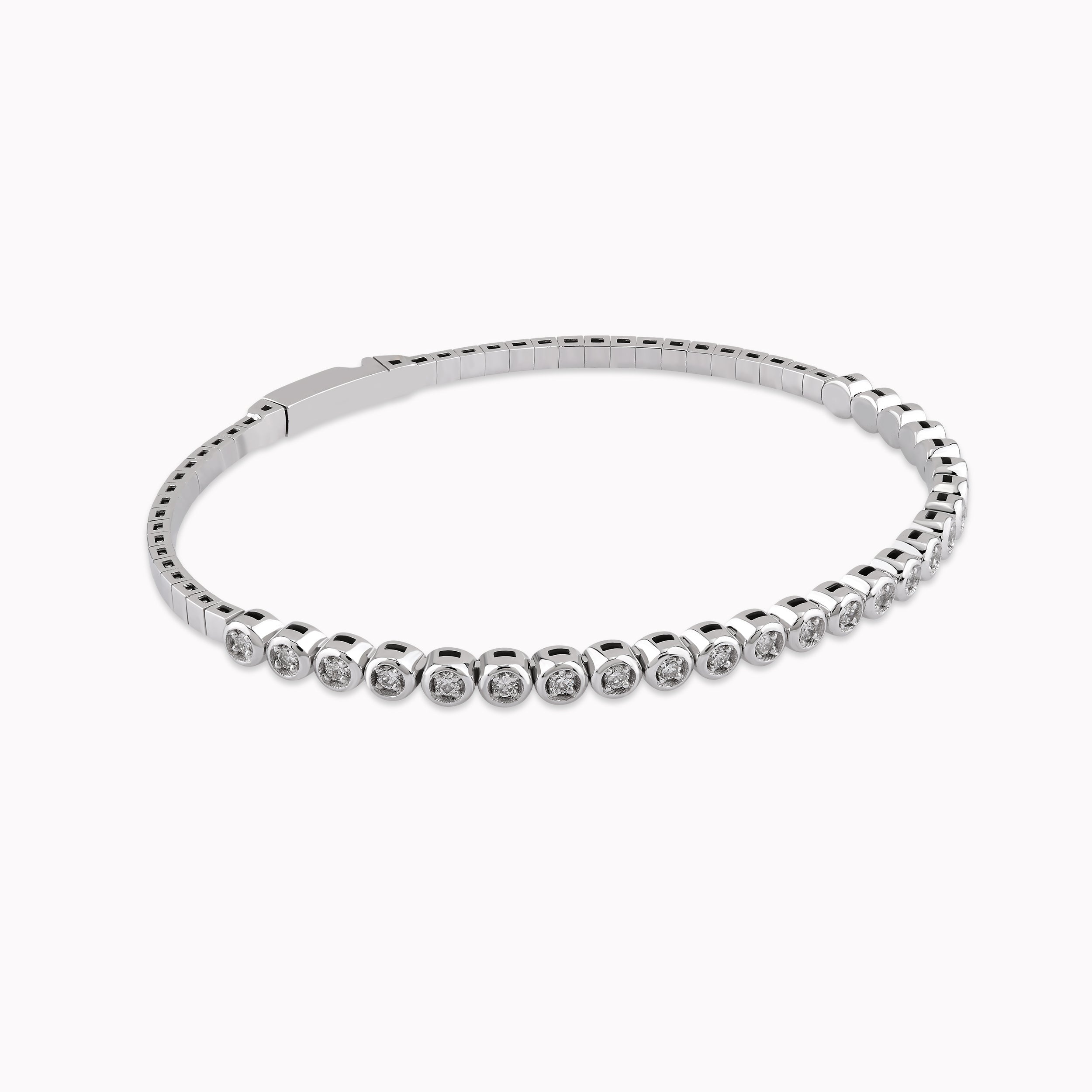 14K White Gold Diamond Tennis Bracelet — 0.50 ct