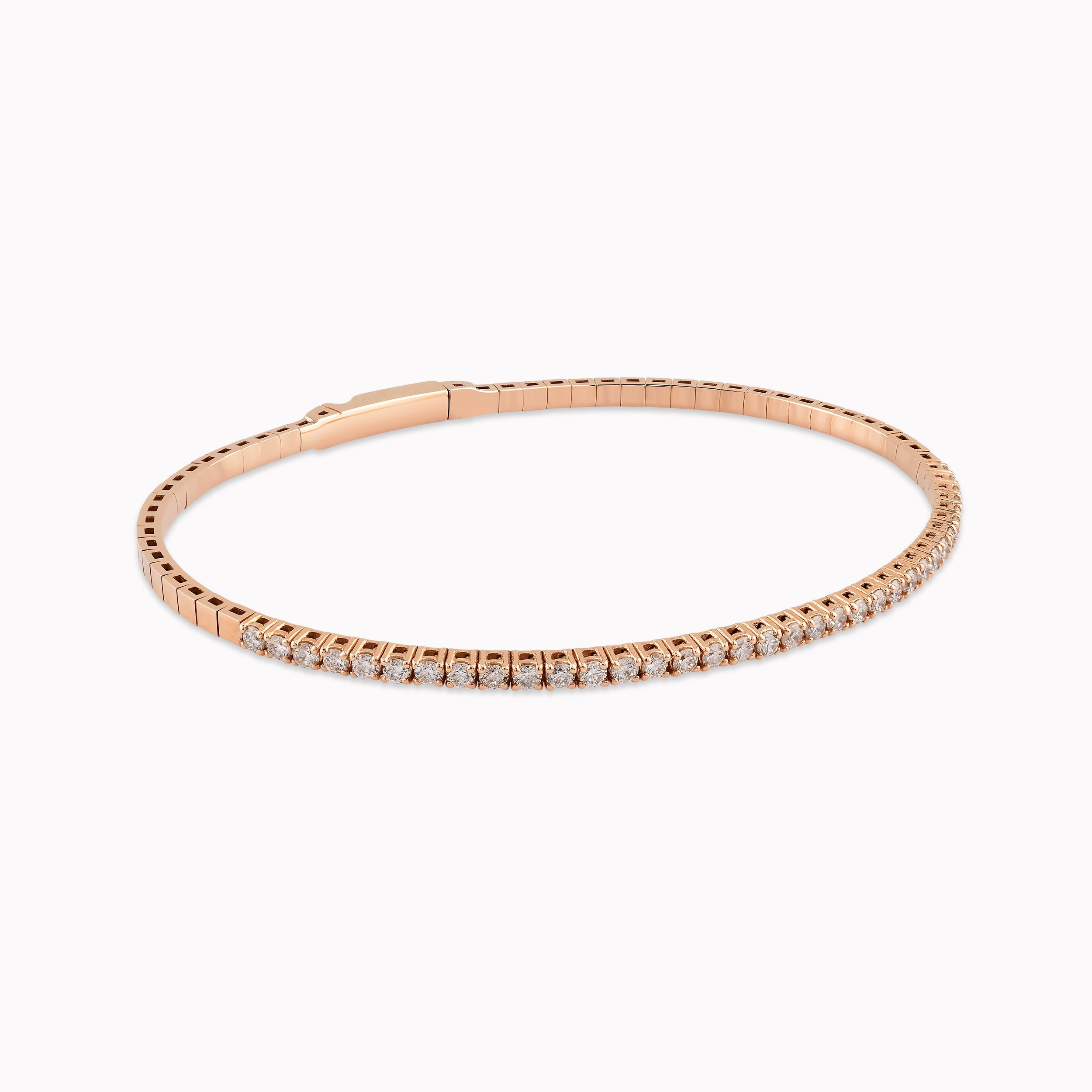 14K Rose Gold Diamond Tennis Bracelet — 0.89 ct
