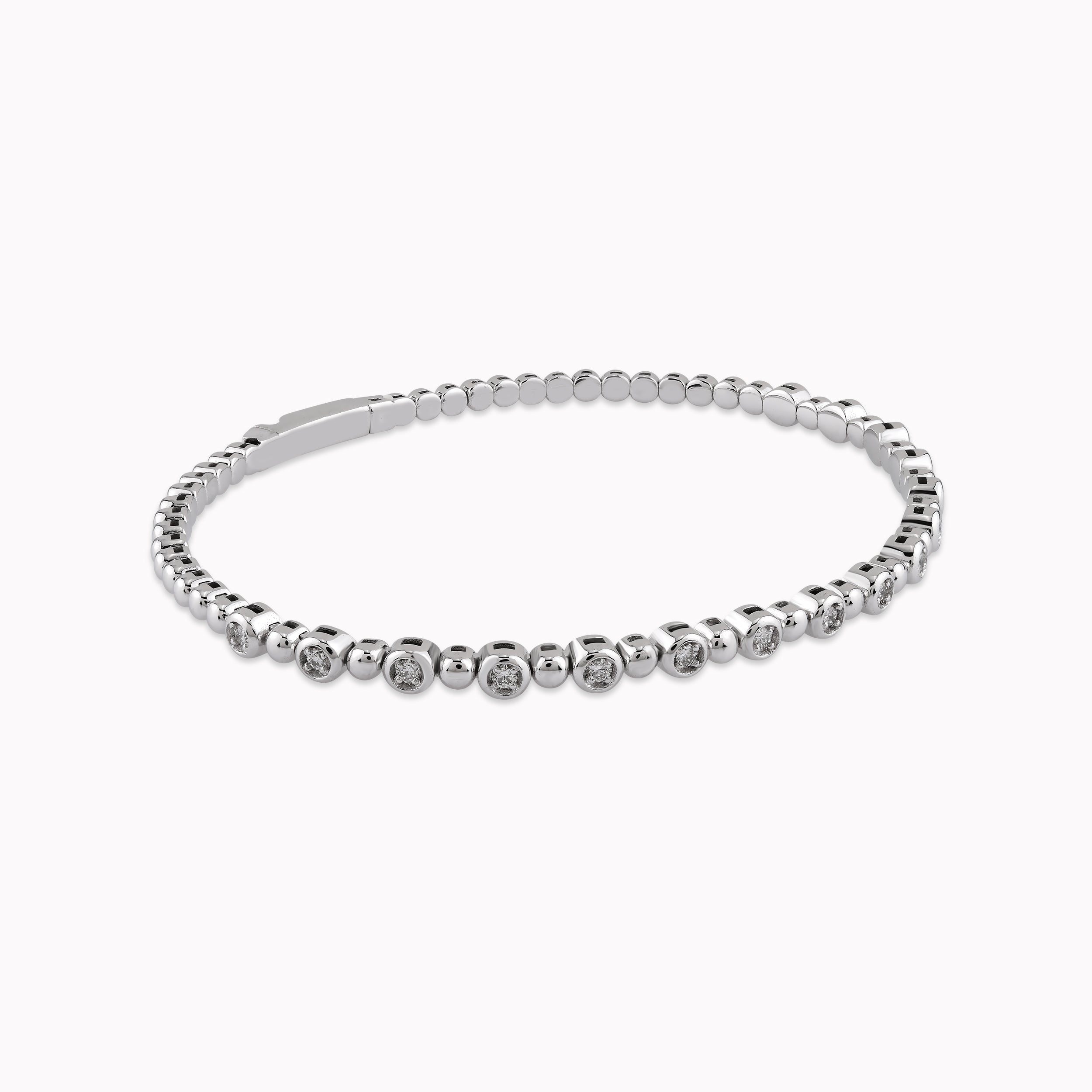 14K White Gold Diamond Tennis Bracelet — 0.31 ct