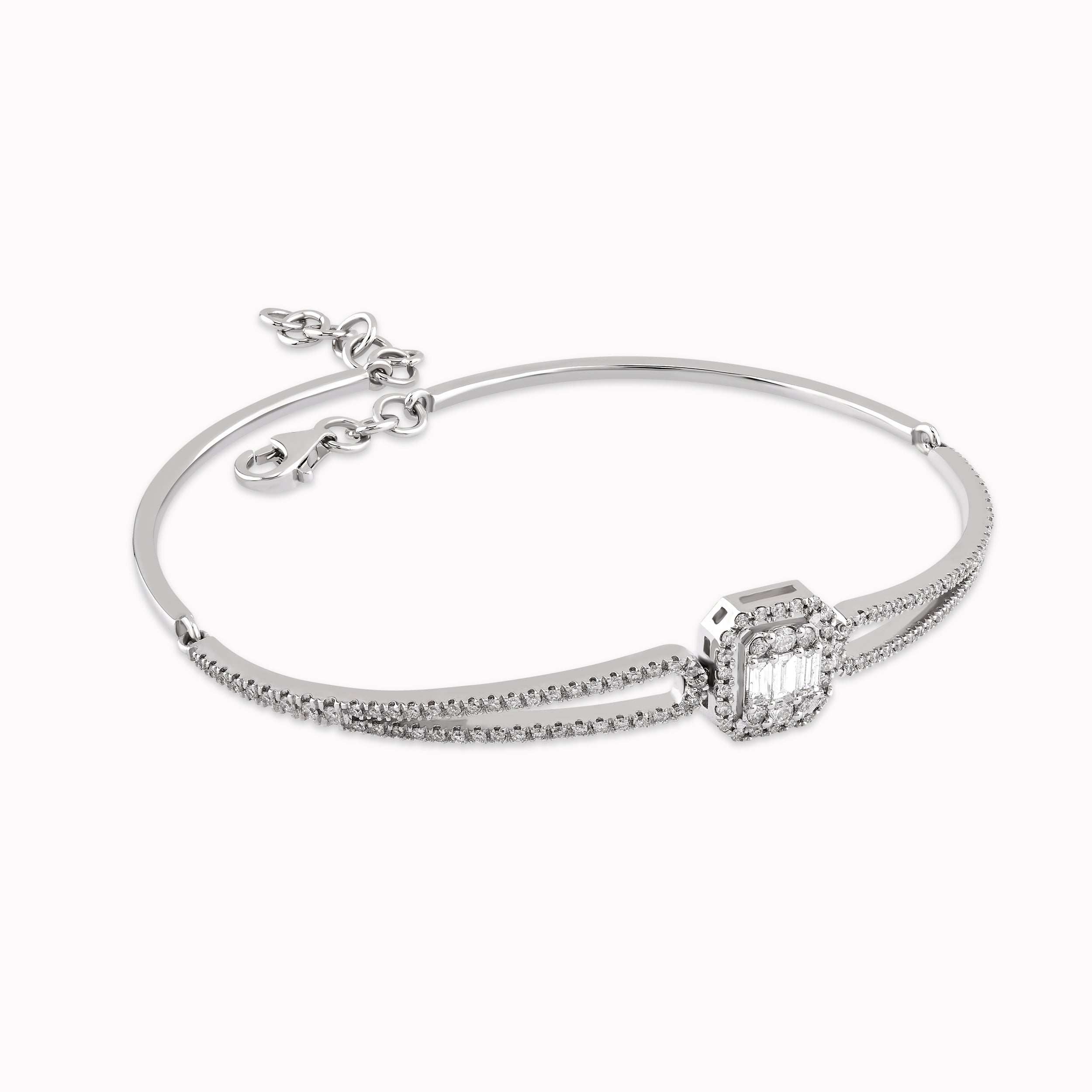 14K White Gold Diamond Bracelet — 0.71 ct