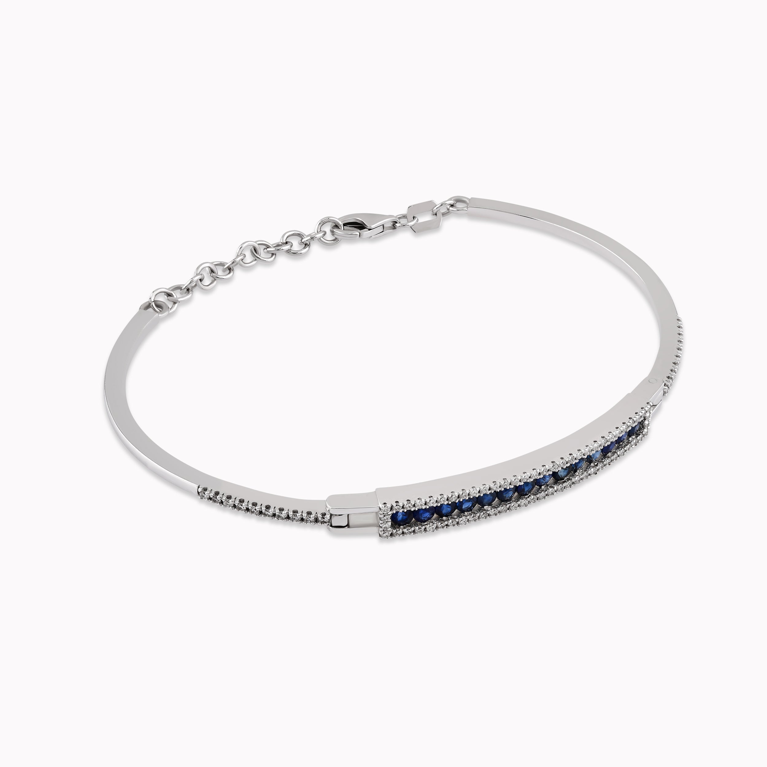 14K White Gold Sapphire & Diamond Bracelet — 0.26 ct Diamonds