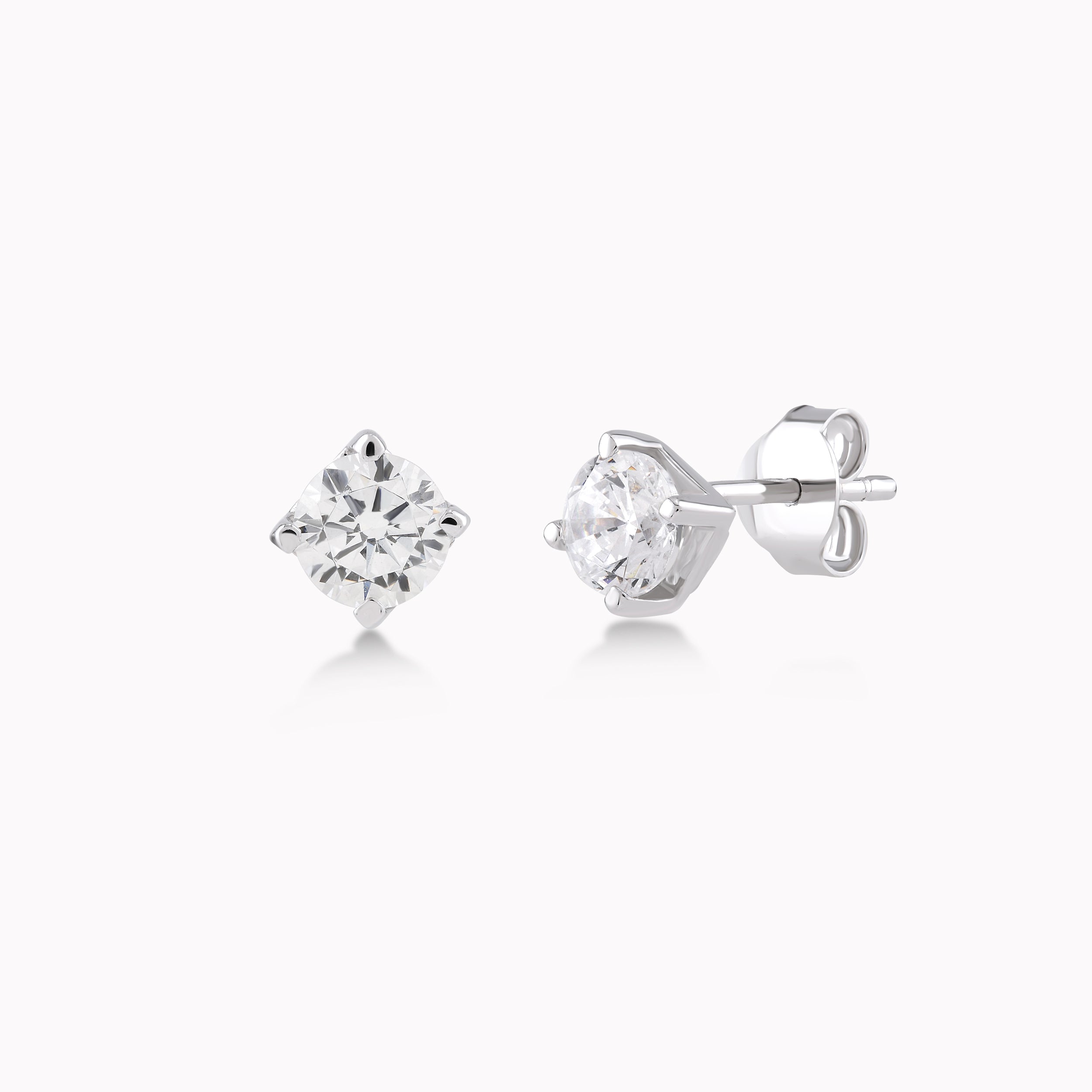 14K White Gold White Cubic Zirconia Earrings