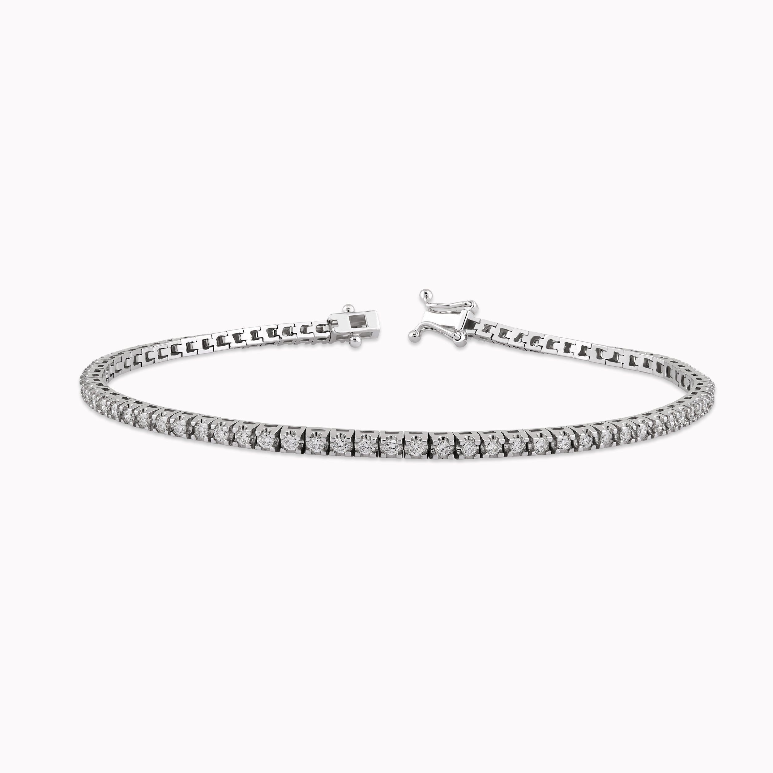 14K White Gold Diamond Tennis Bracelet — 2.00 ct