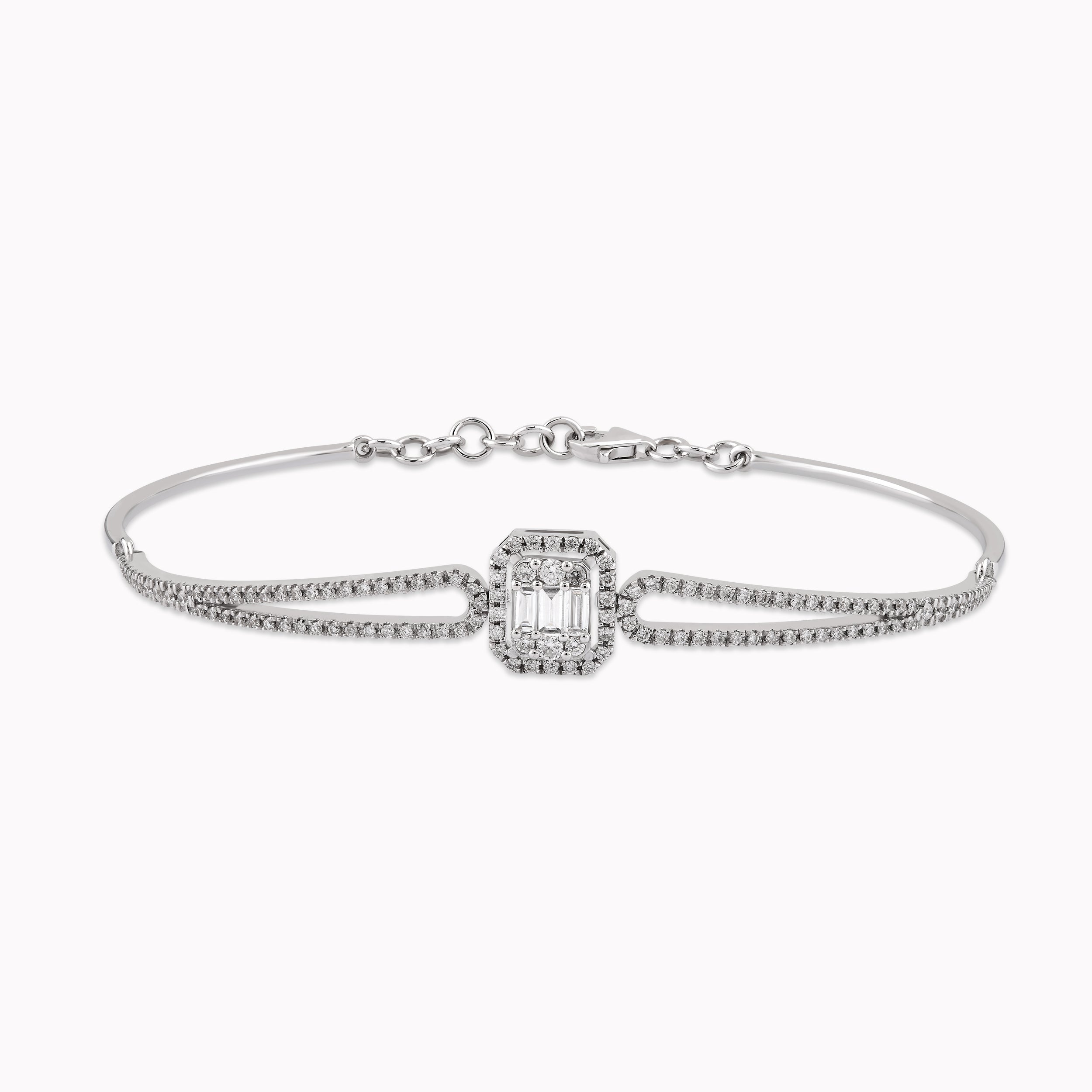14K White Gold Diamond Bracelet — 0.71 ct