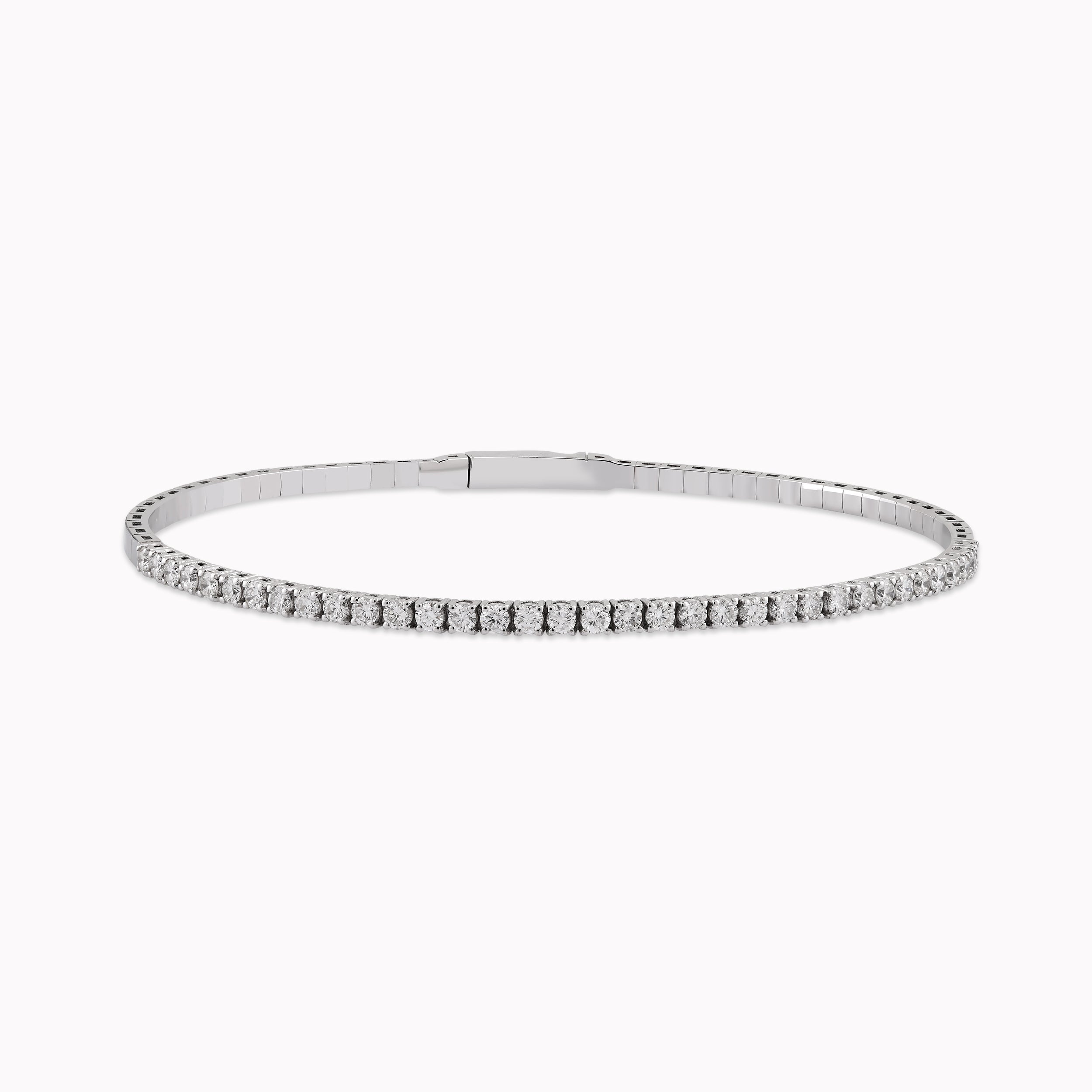 14K White Gold Diamond Tennis Bracelet — 0.96 ct