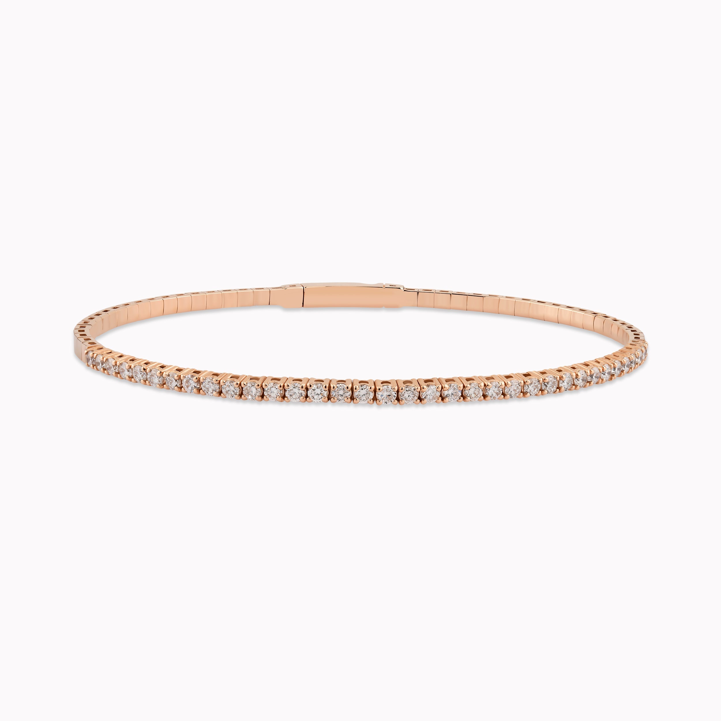 14K Rose Gold Diamond Tennis Bracelet — 0.89 ct