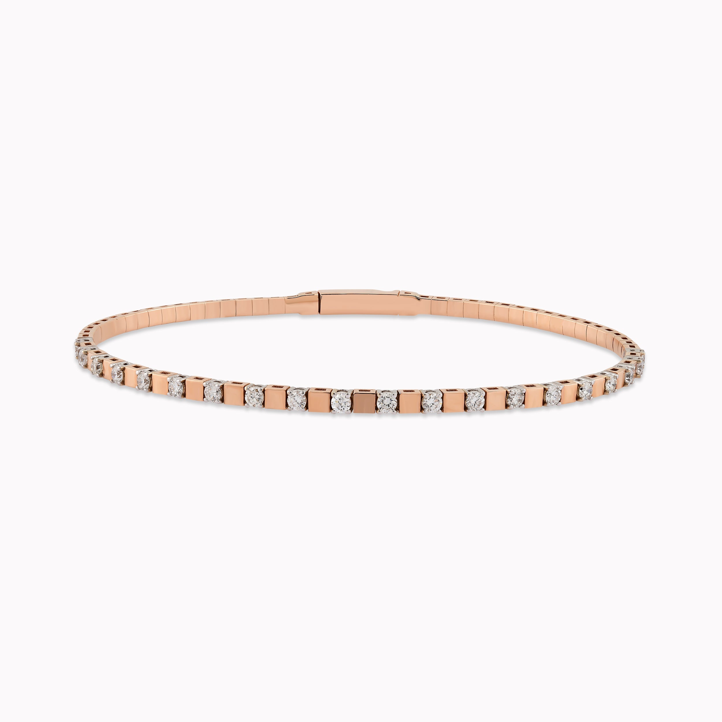 14K Rose Gold Diamond Tennis Bracelet — 0.59 ct
