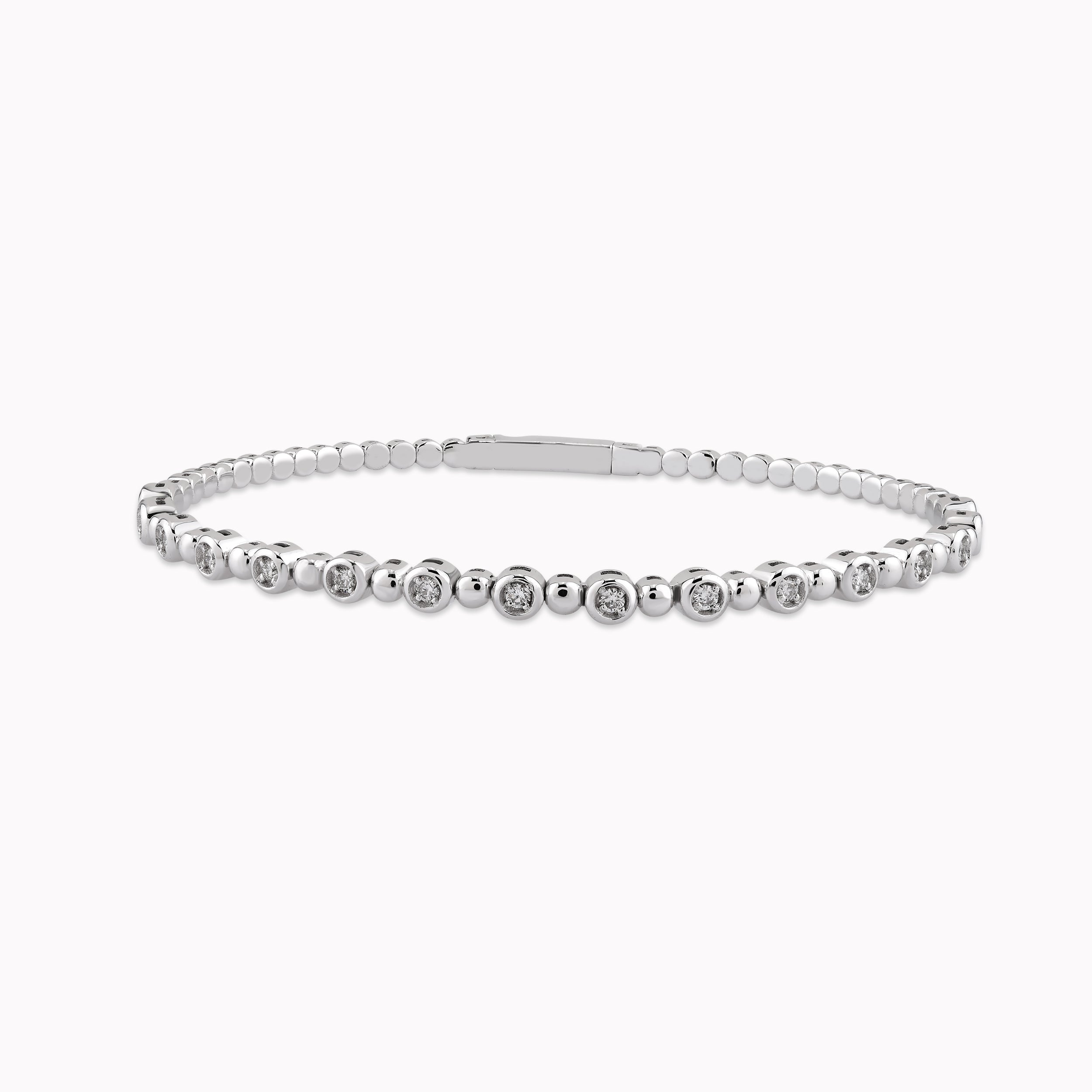 14K White Gold Diamond Tennis Bracelet — 0.31 ct