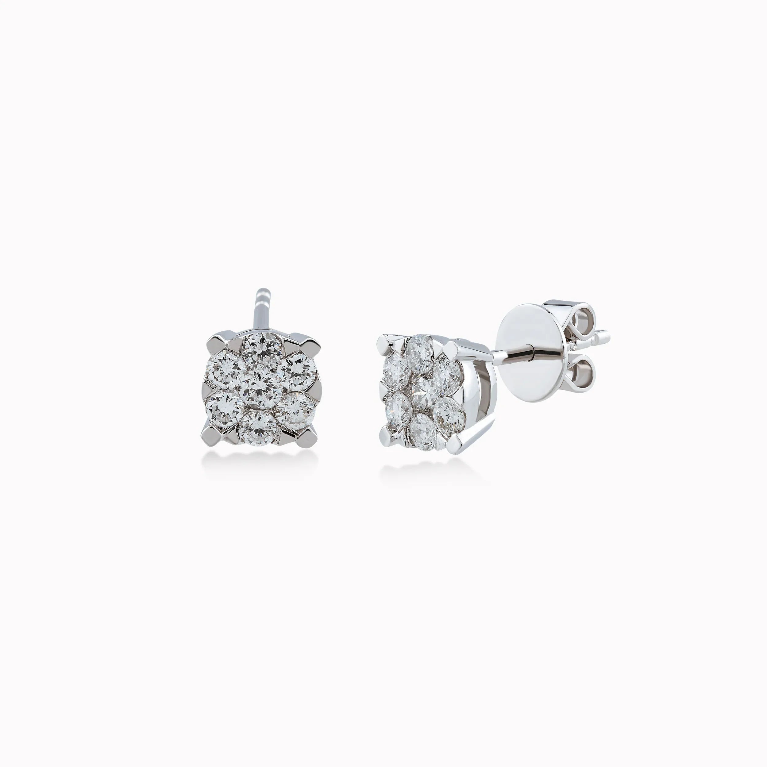 Cercei aur alb 18k cu diamante 0.44ct