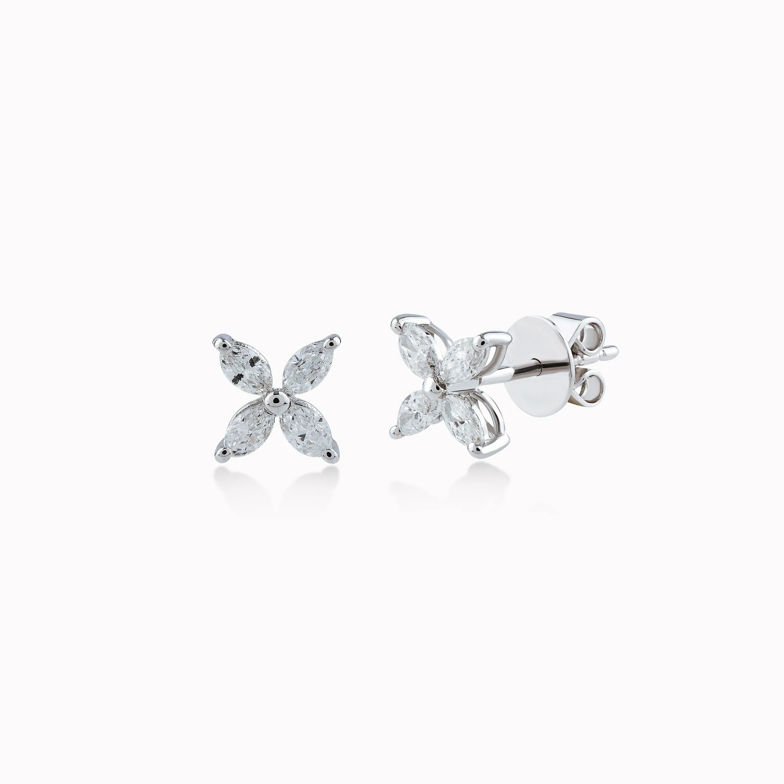 Cercei aur alb 18k cu diamante 0.4ct