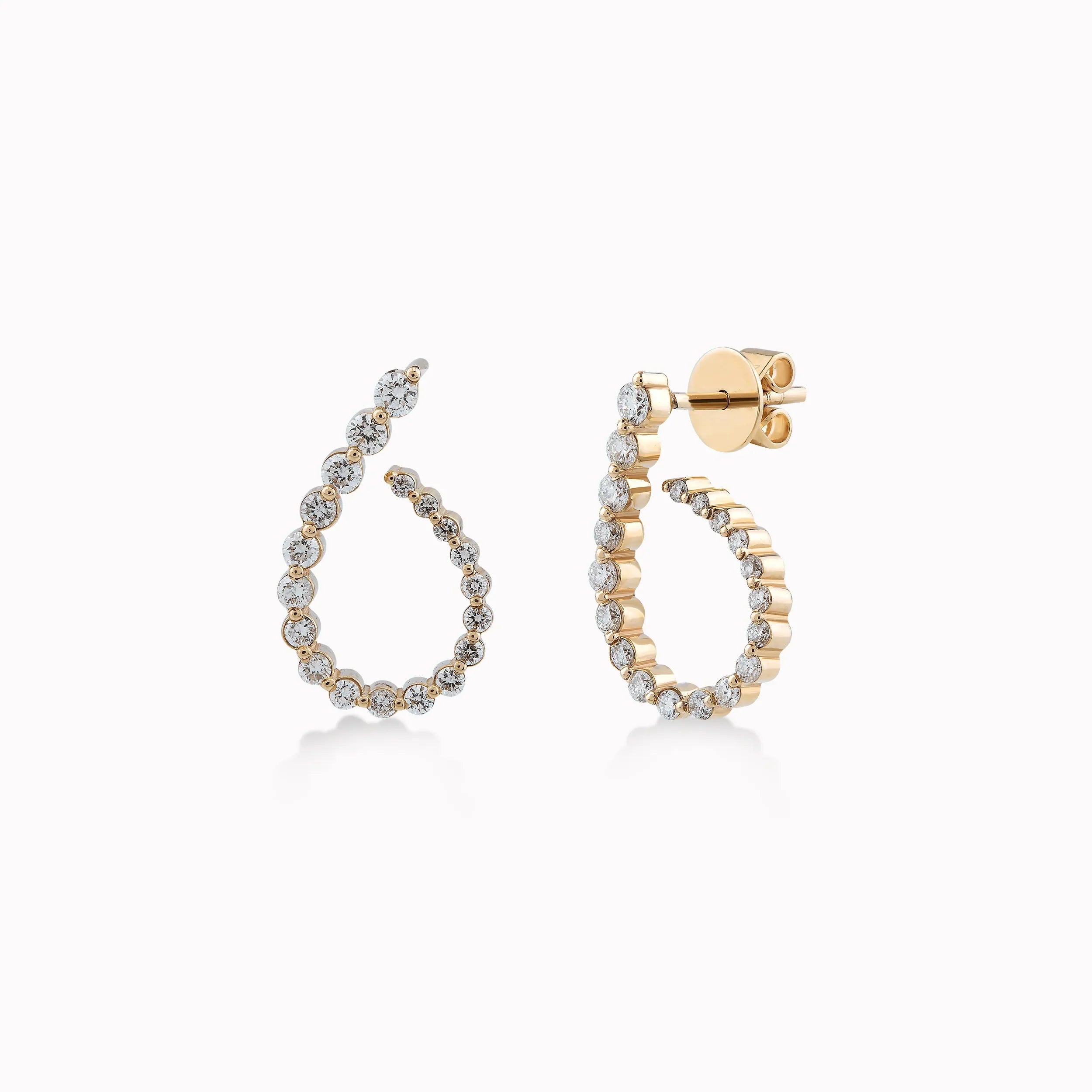 Cercei aur galben 14k cu diamante 0.56ct