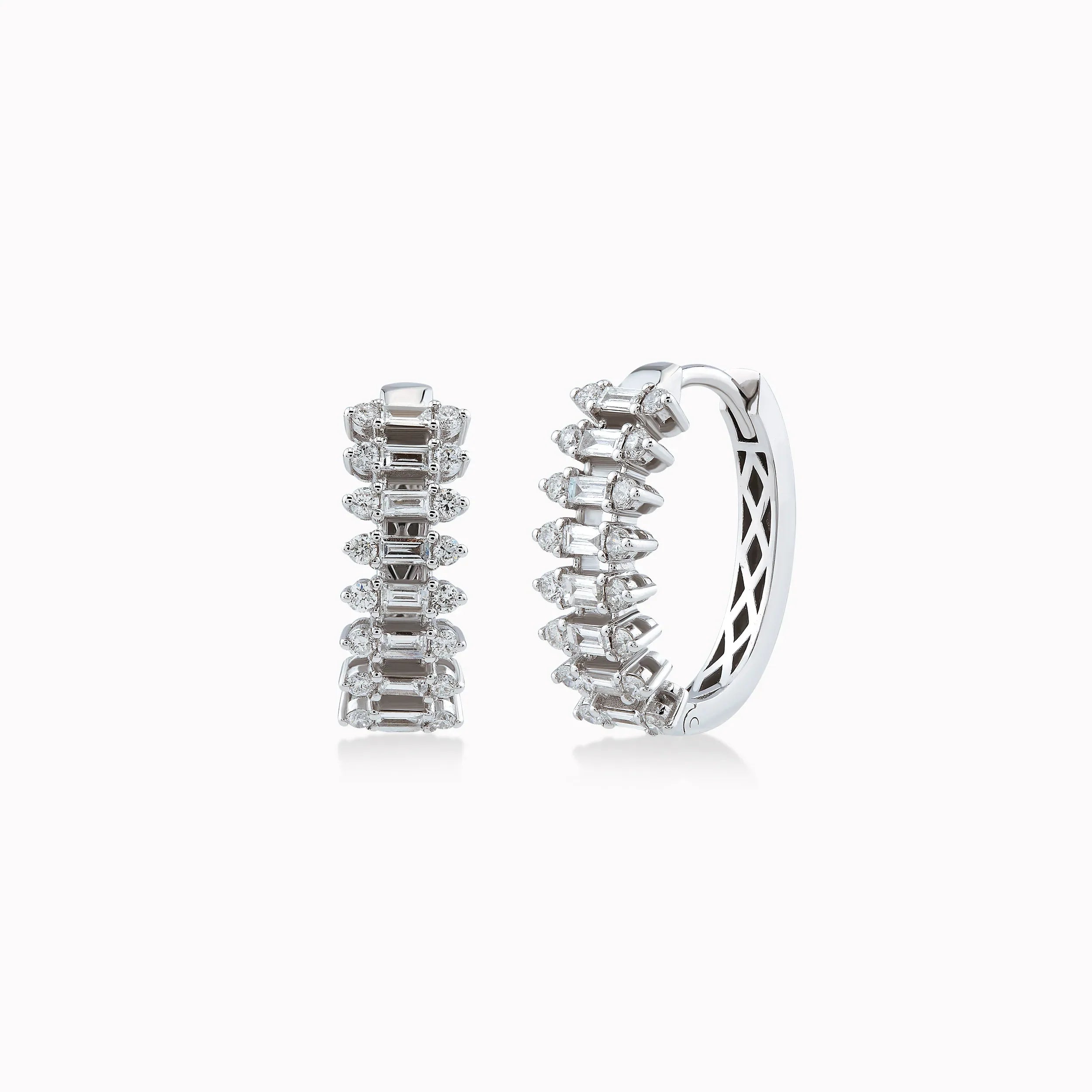 Cercei aur alb 14k cu diamante 0.84ct