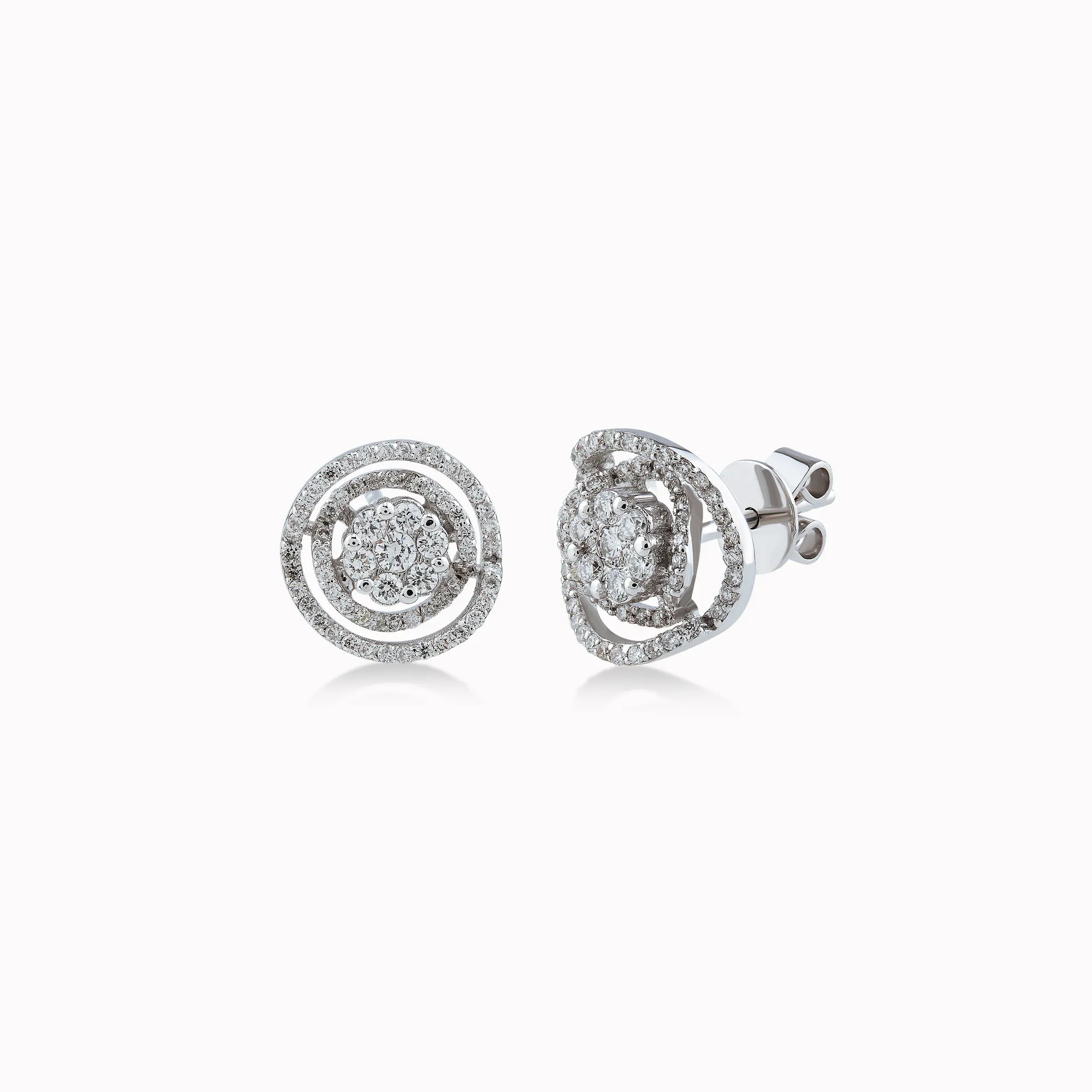 Cercei aur alb 14k cu diamante 0.48ct