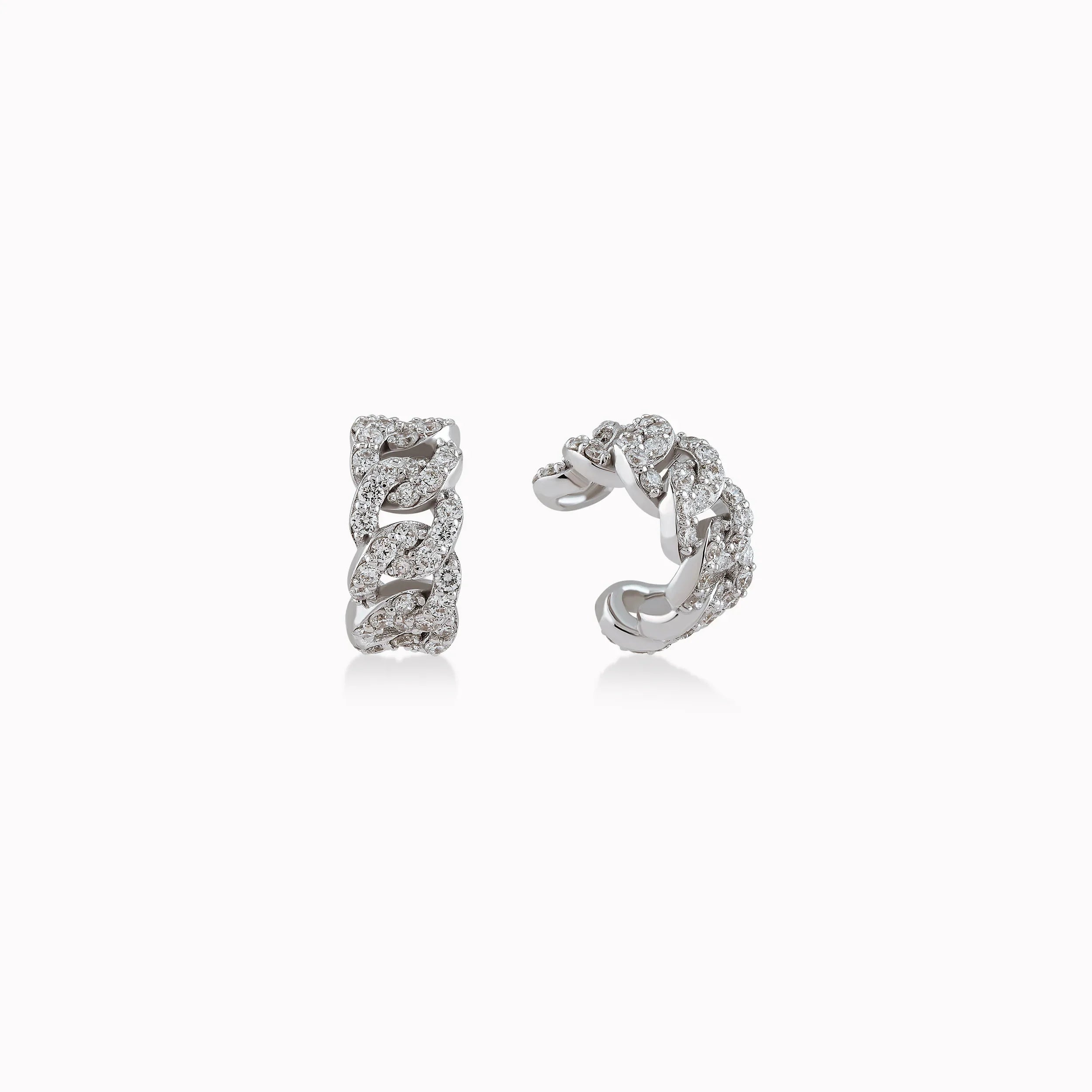 Cercei aur alb 18k cu diamante 0.39ct