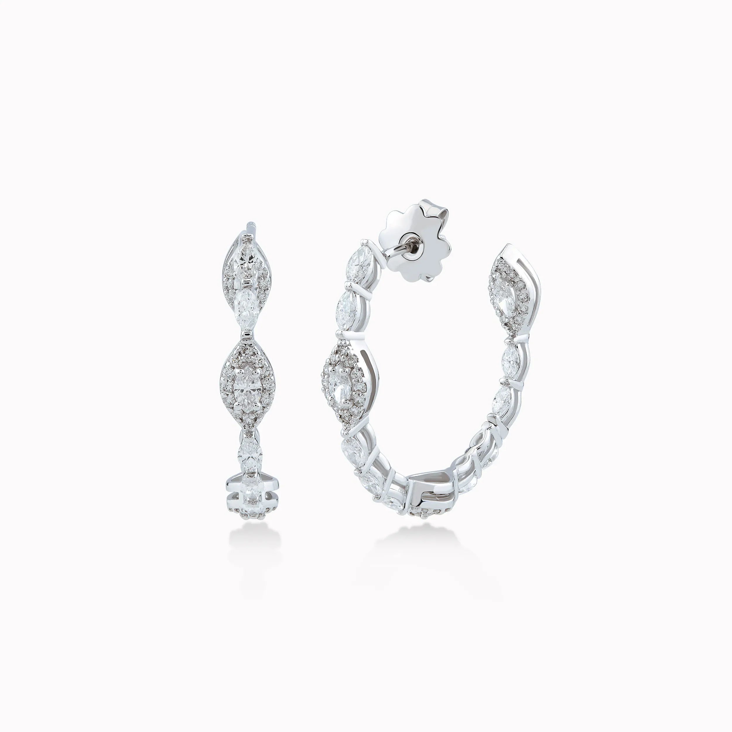 Cercei aur alb 18k cu diamante 1.53ct