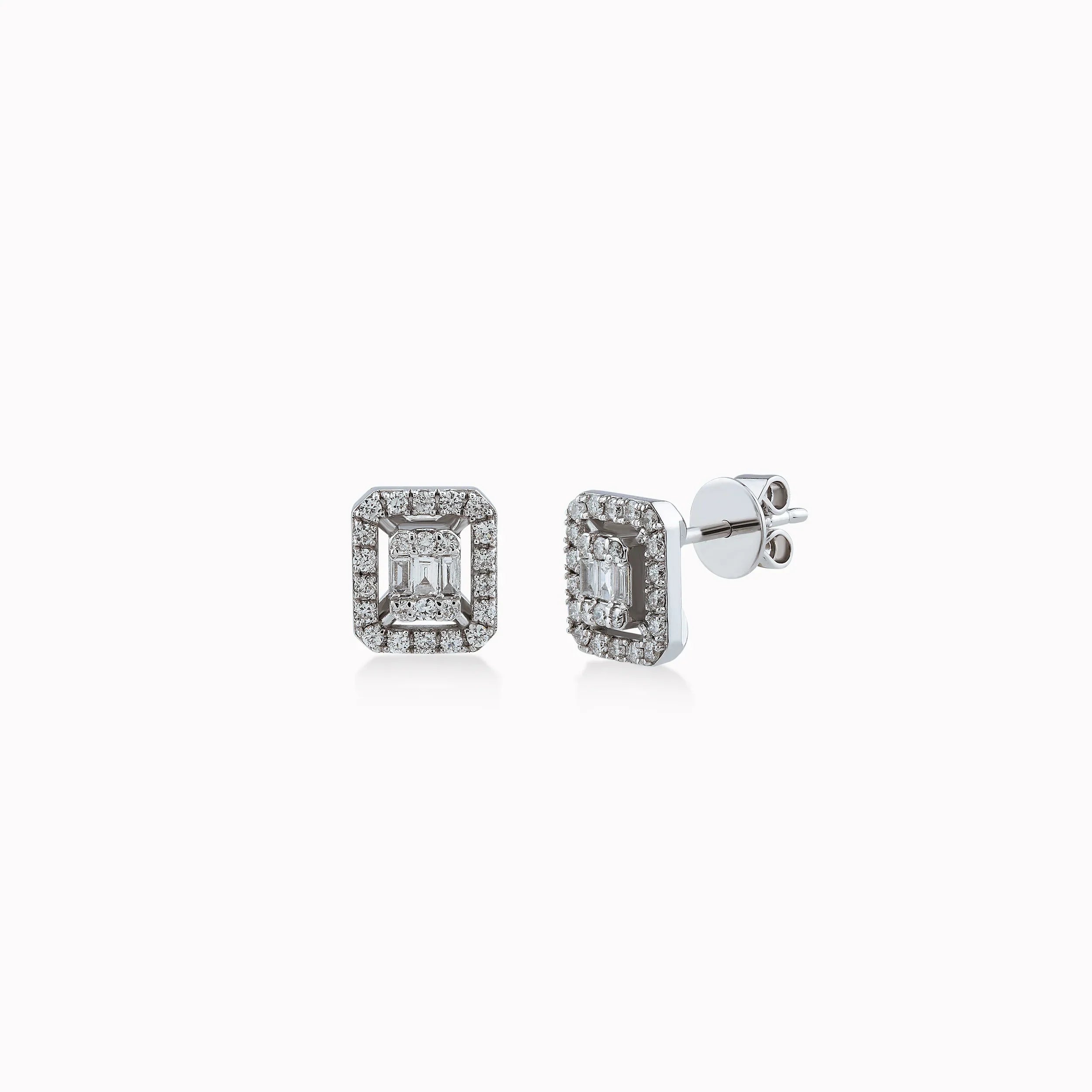 Cercei aur alb 14k cu diamante 0.34ct
