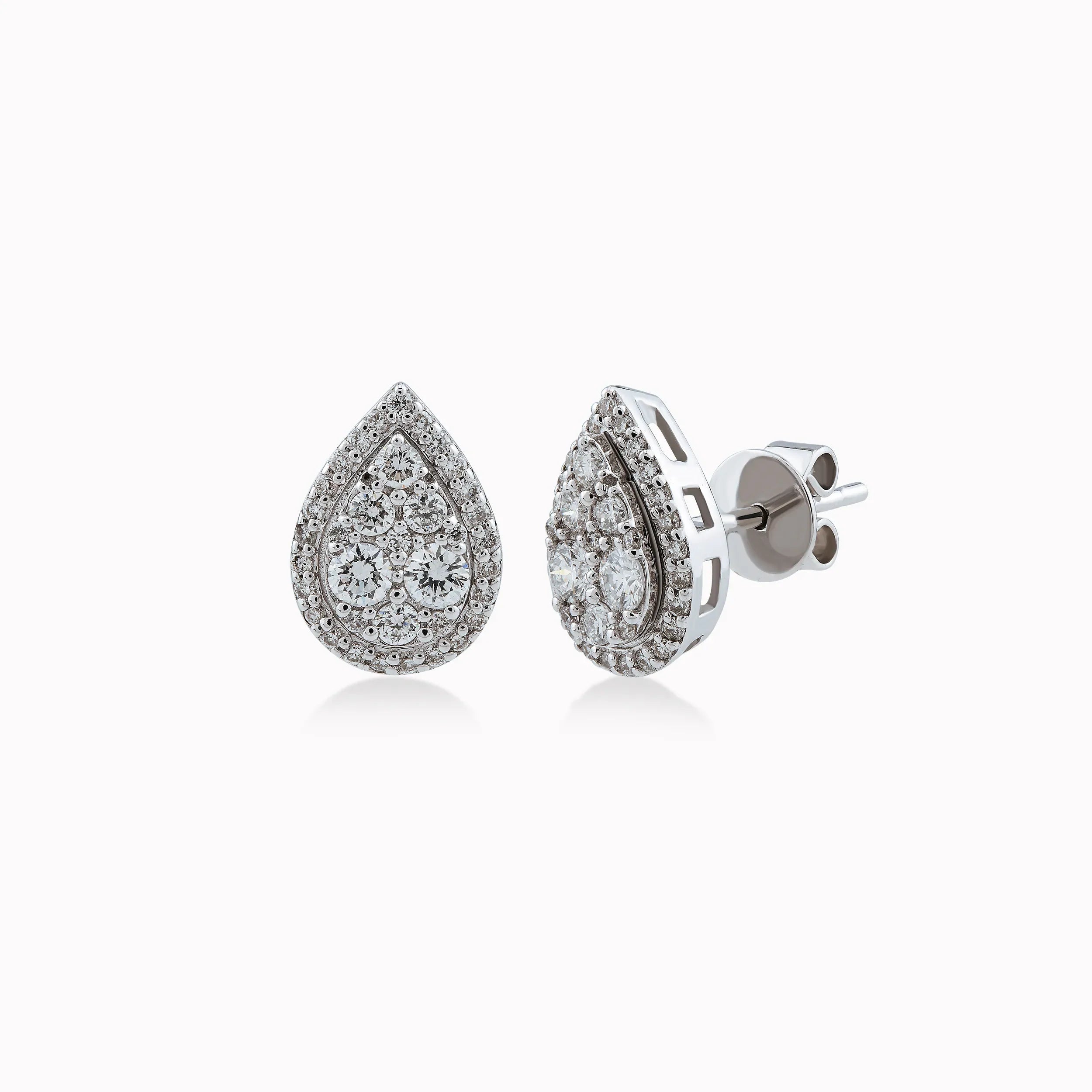 Cercei aur alb 14k cu diamante 0.48ct