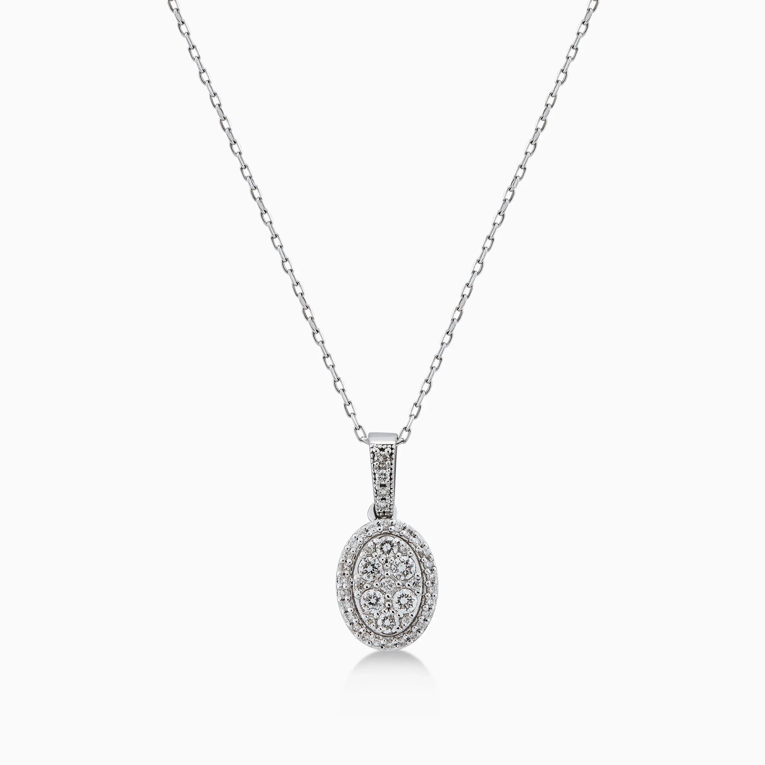 14K White Gold Diamond Pendant Necklace — 0.31 ct