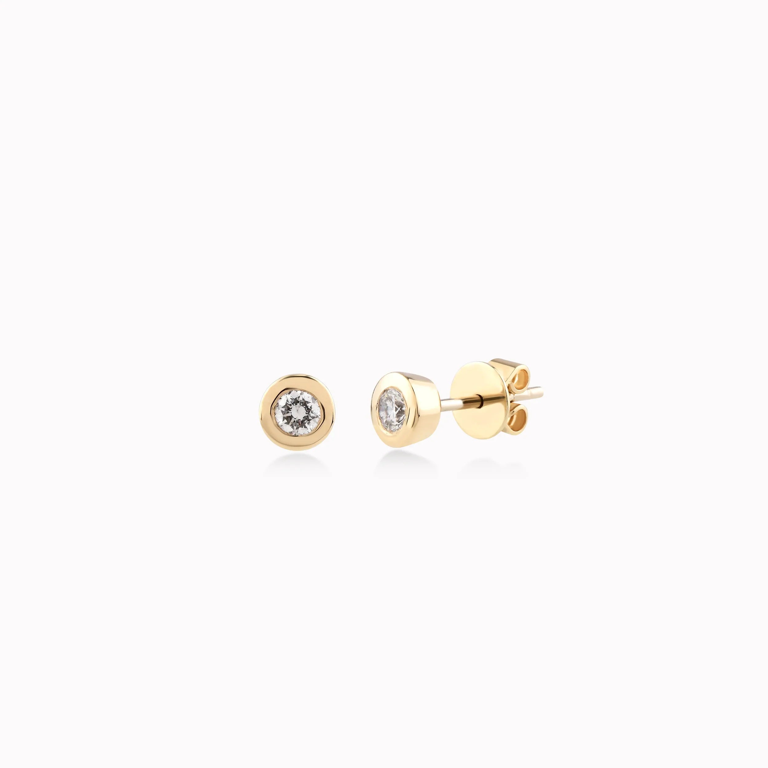 14K Yellow Gold Diamond Earrings — 0.20 ct