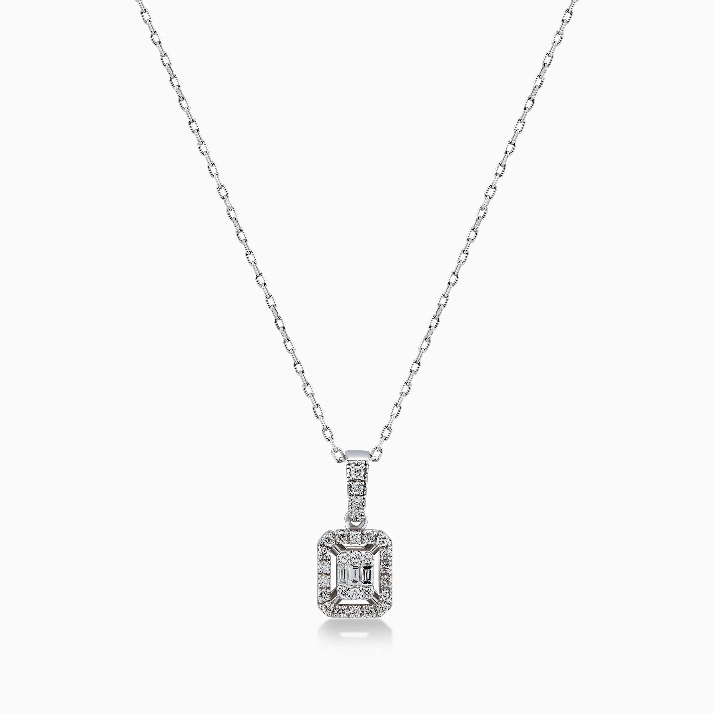 14K White Gold Diamond Pendant Necklace — 0.20 ct