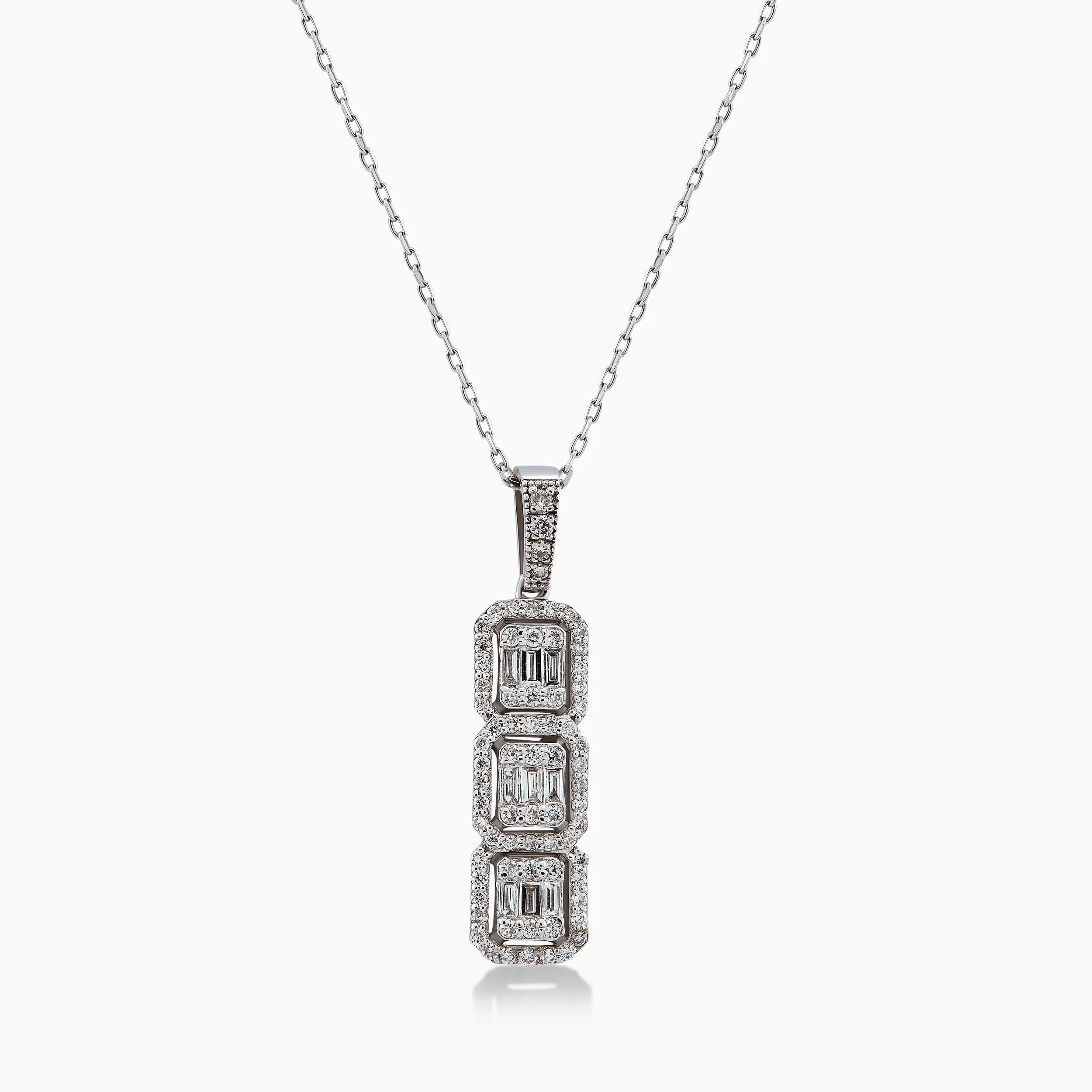 14K White Gold Diamond Pendant Necklace — 0.34 ct