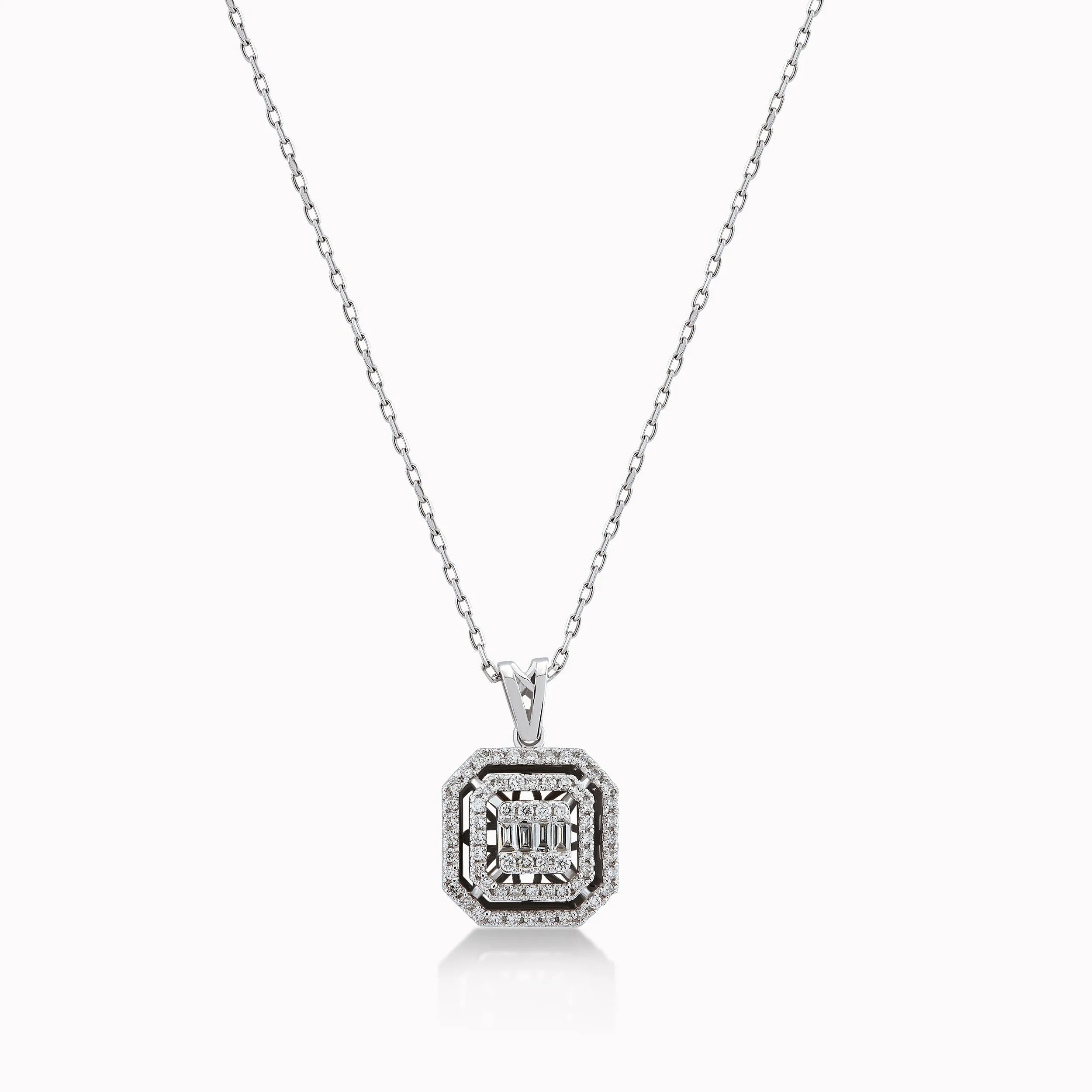 14K White Gold Diamond Pendant Necklace — 0.27 ct
