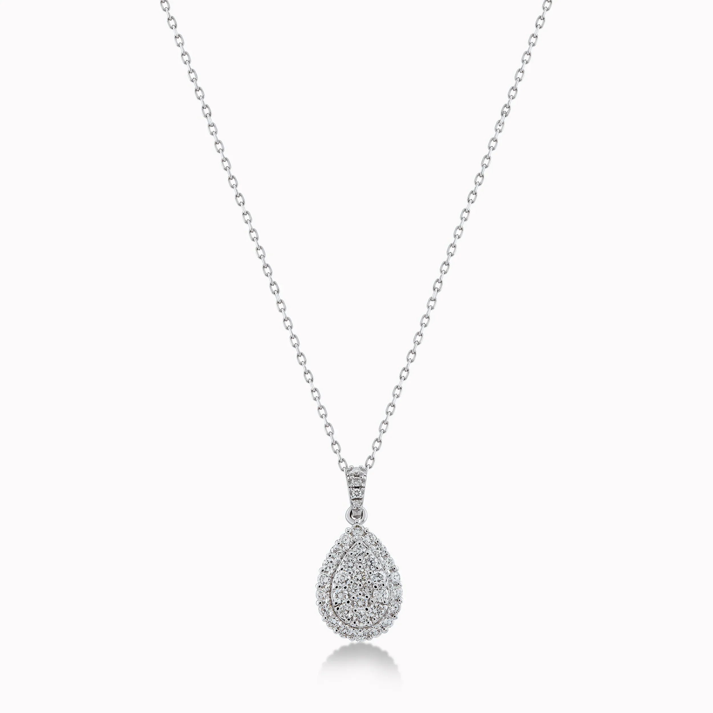 14K White Gold Diamond Pendant Necklace — 0.71 ct