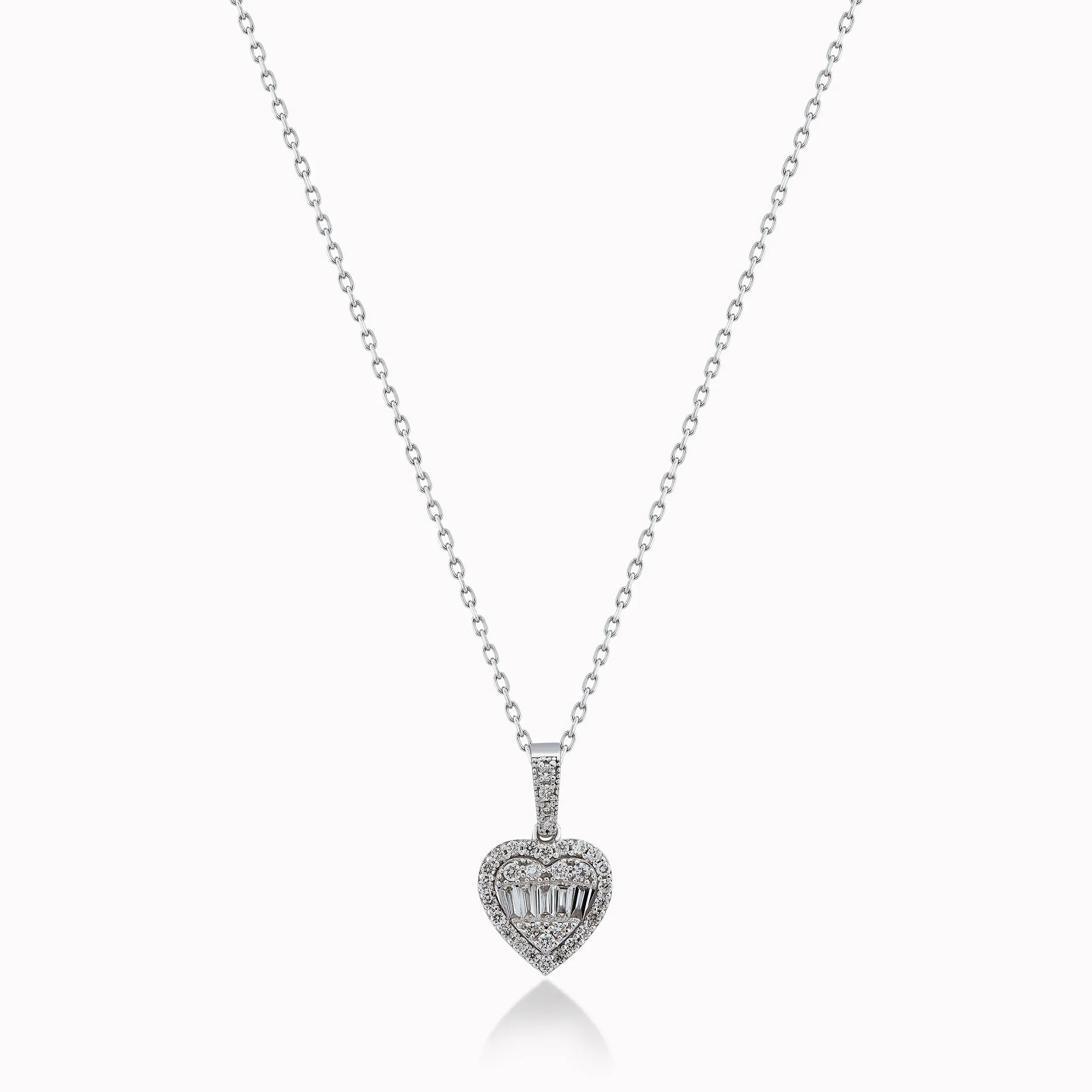14K White Gold Diamond Pendant Necklace — 0.28 ct