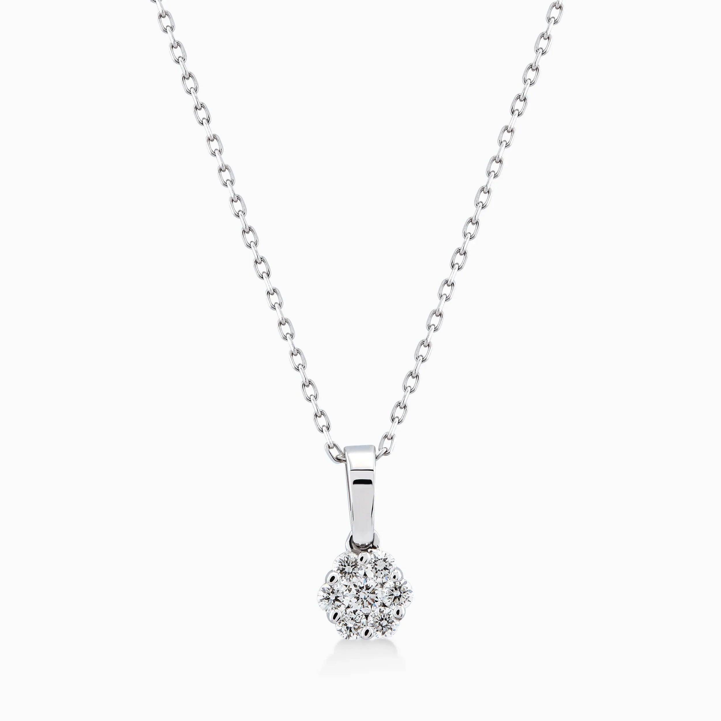 14K White Gold Diamond Pendant Necklace — 0.29 ct