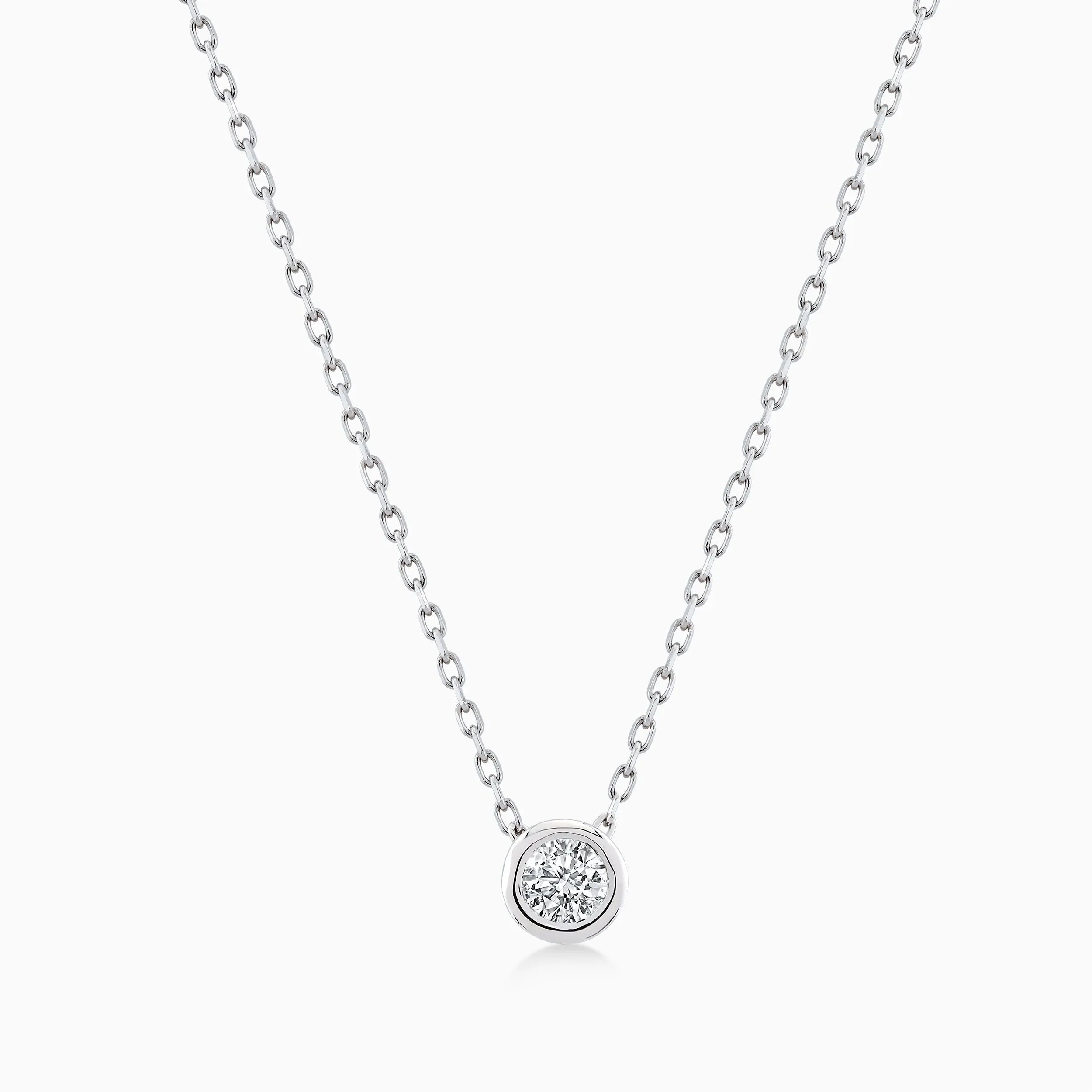14K White Gold Diamond Pendant Necklace — 0.20 ct