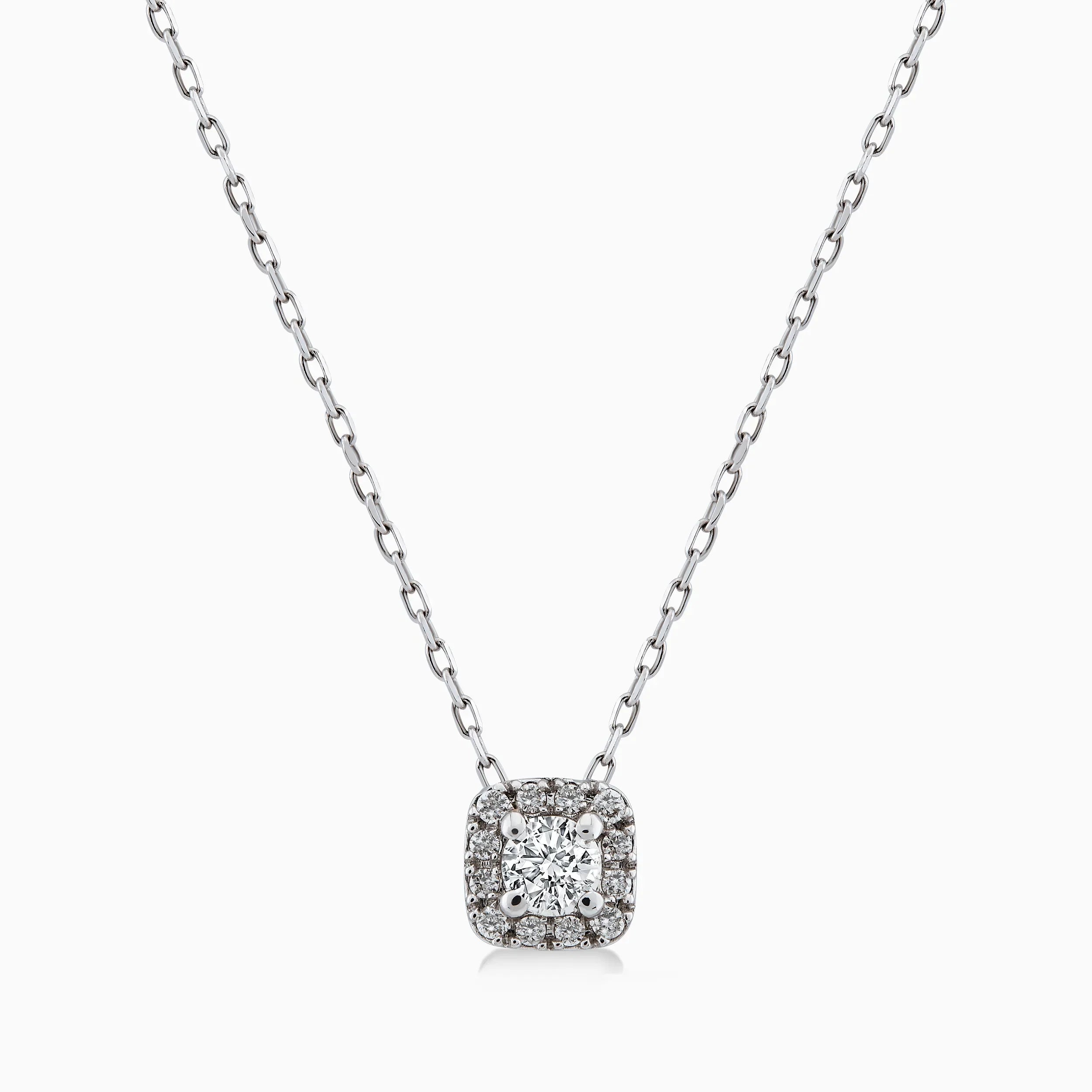 14K White Gold Diamond Pendant Necklace — 0.21 ct