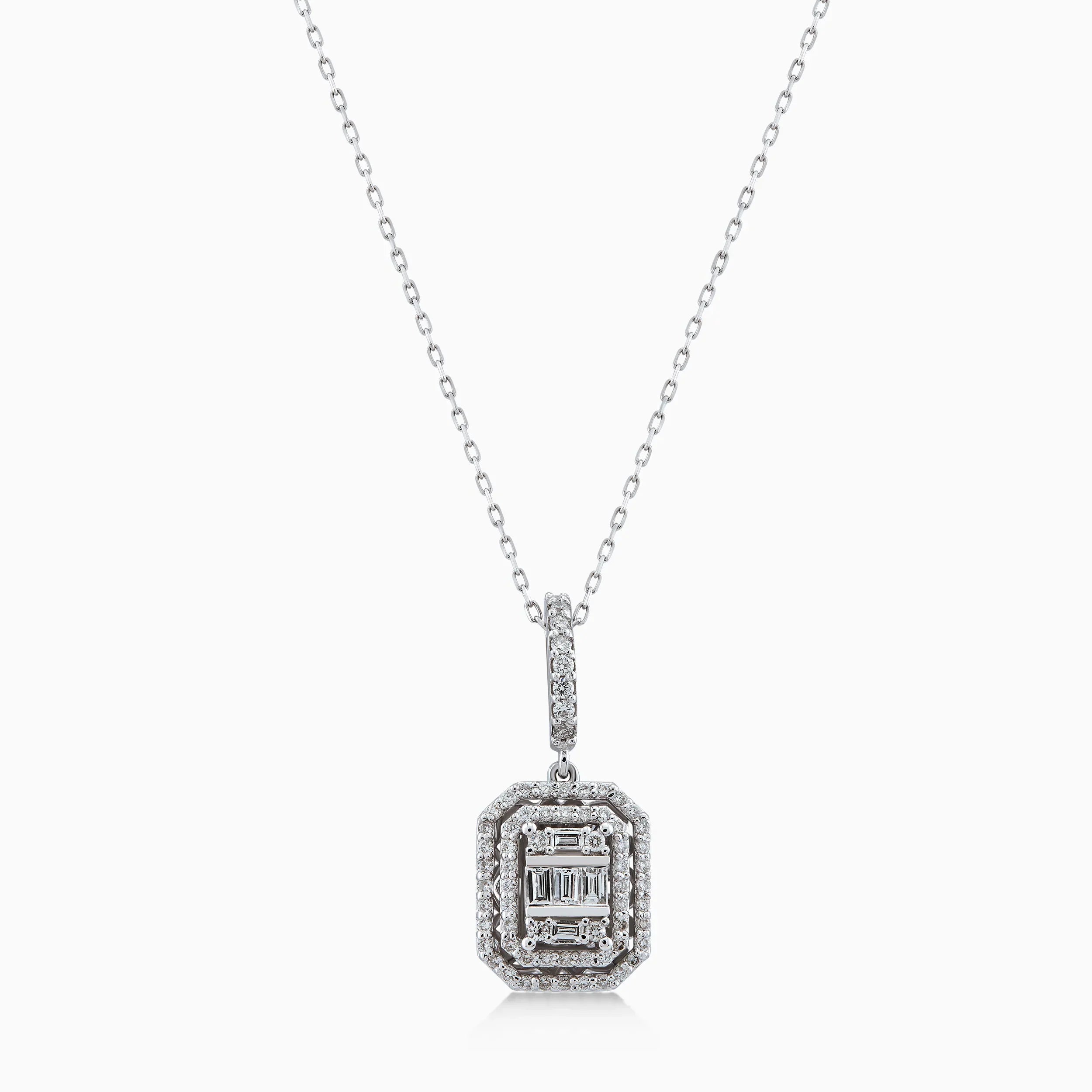 14K White Gold Diamond Pendant Necklace — 0.44 ct
