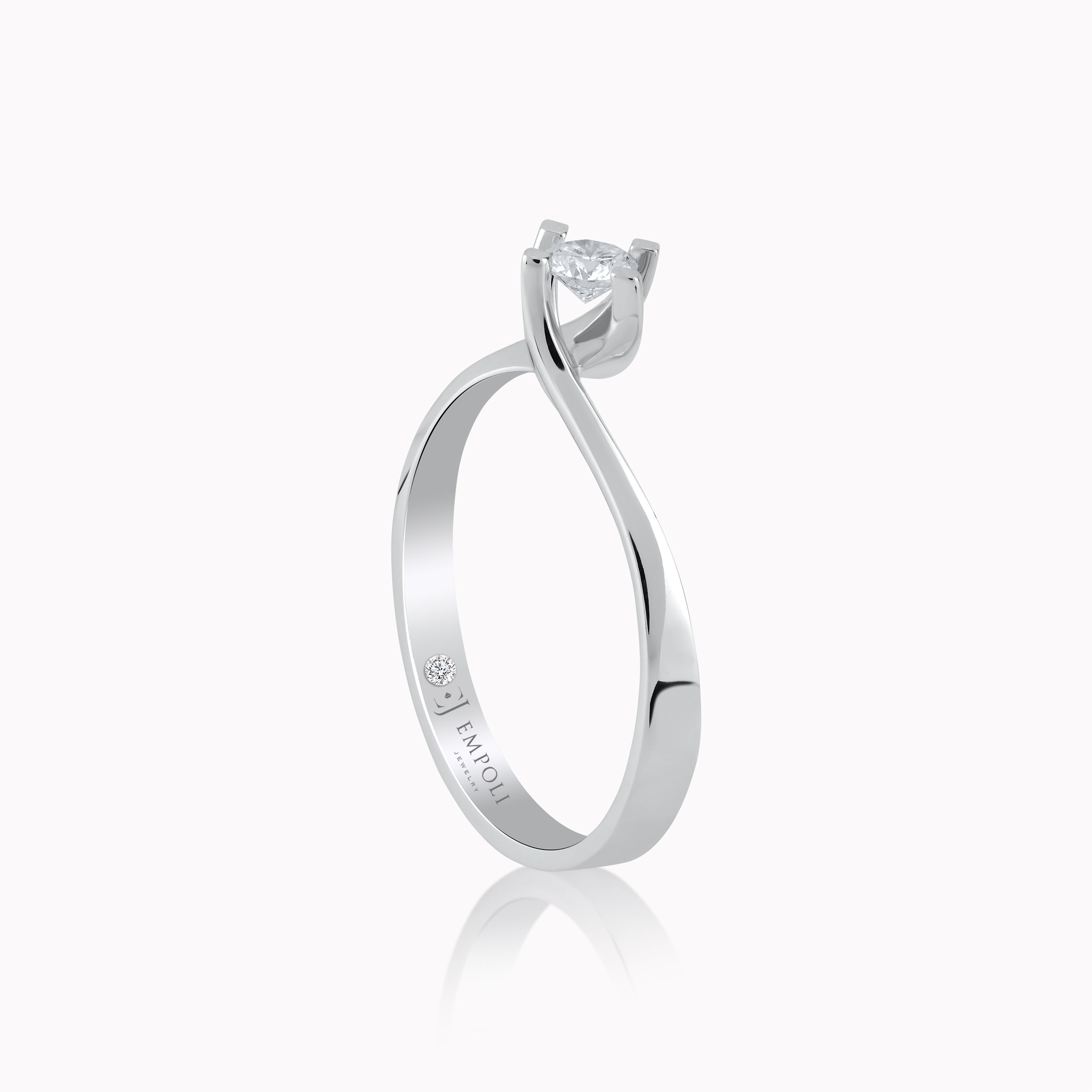 14K White Gold Diamond Ring — 0.42 ct
