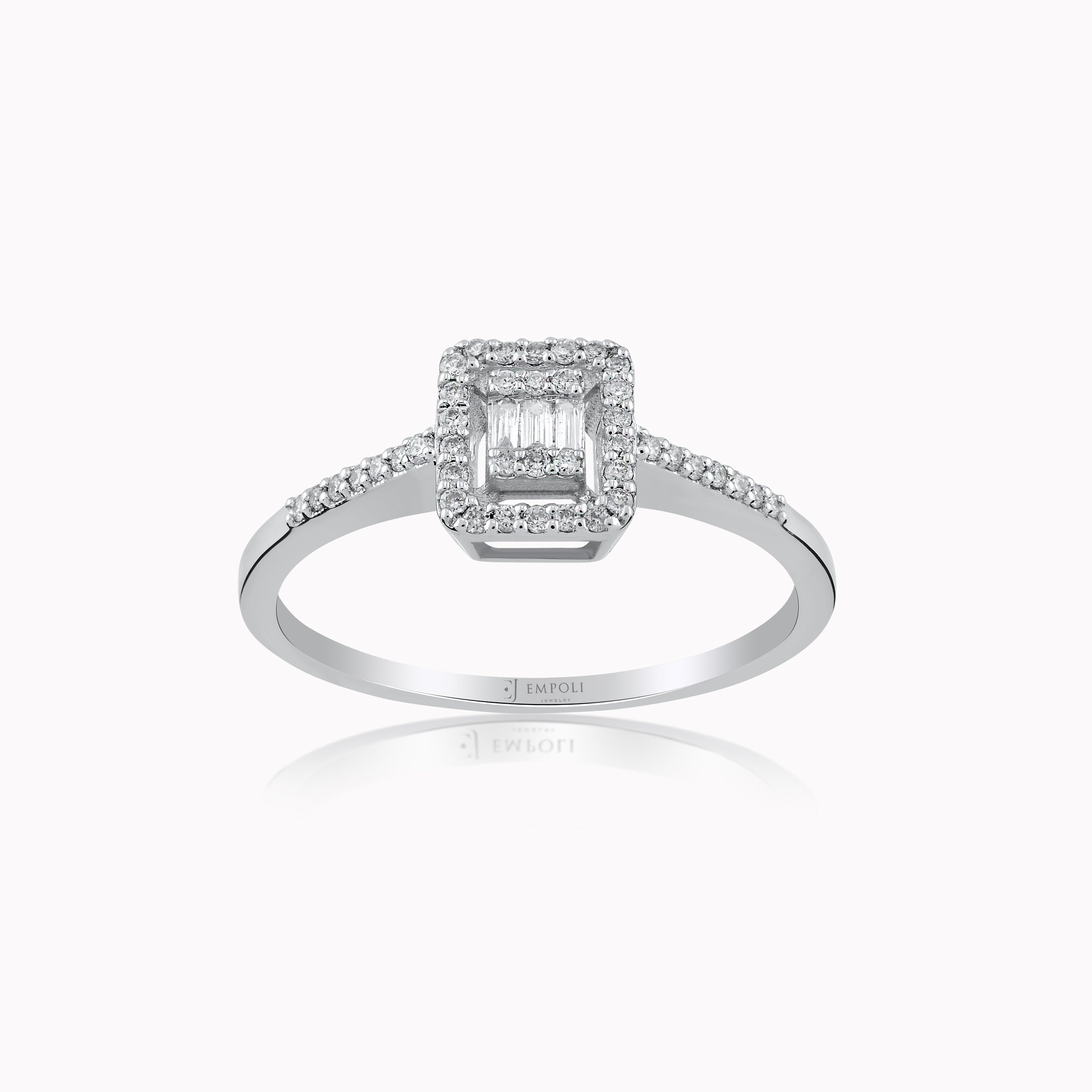 14K White Gold Diamond Ring — 0.18 ct