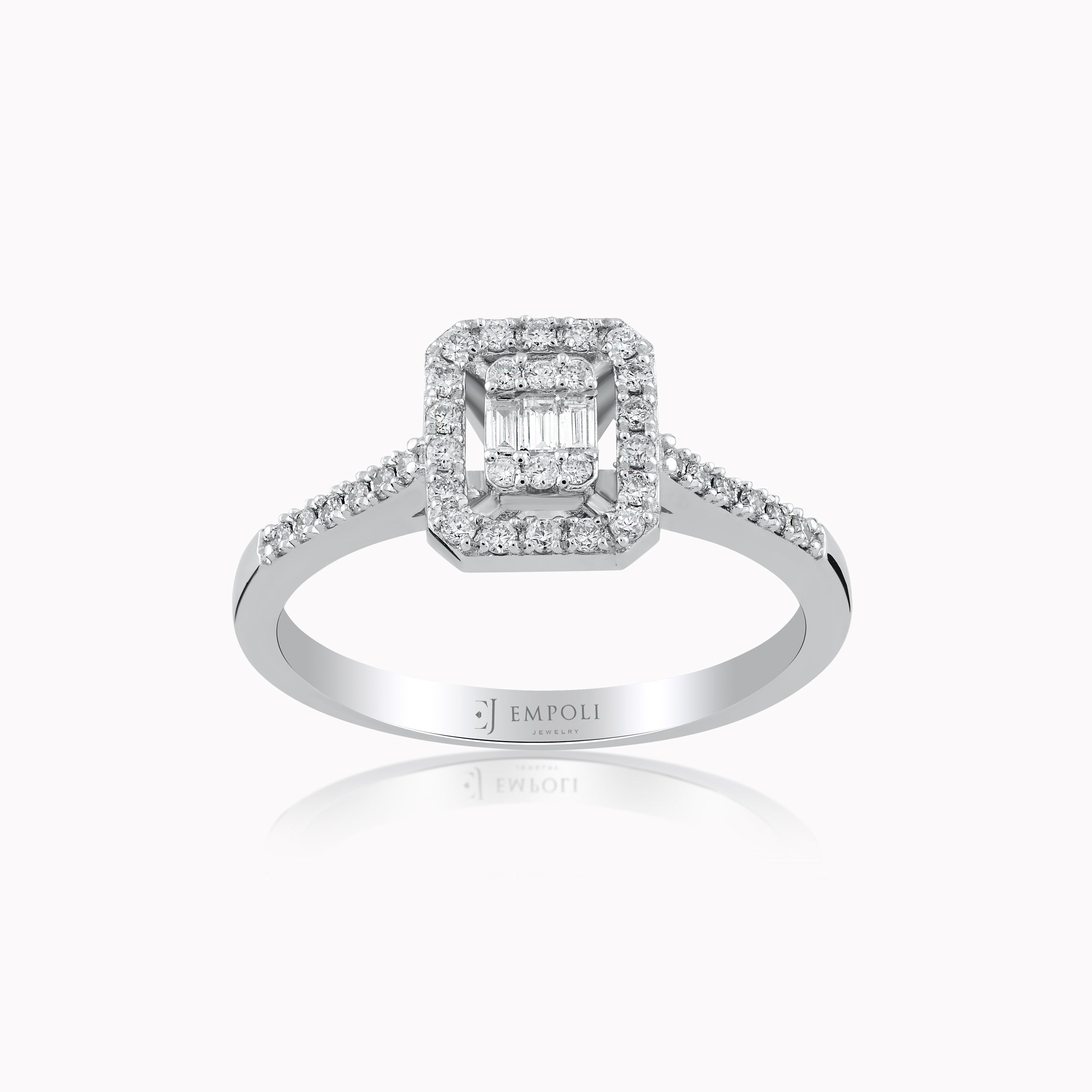 14K White Gold Diamond Ring — 0.24 ct