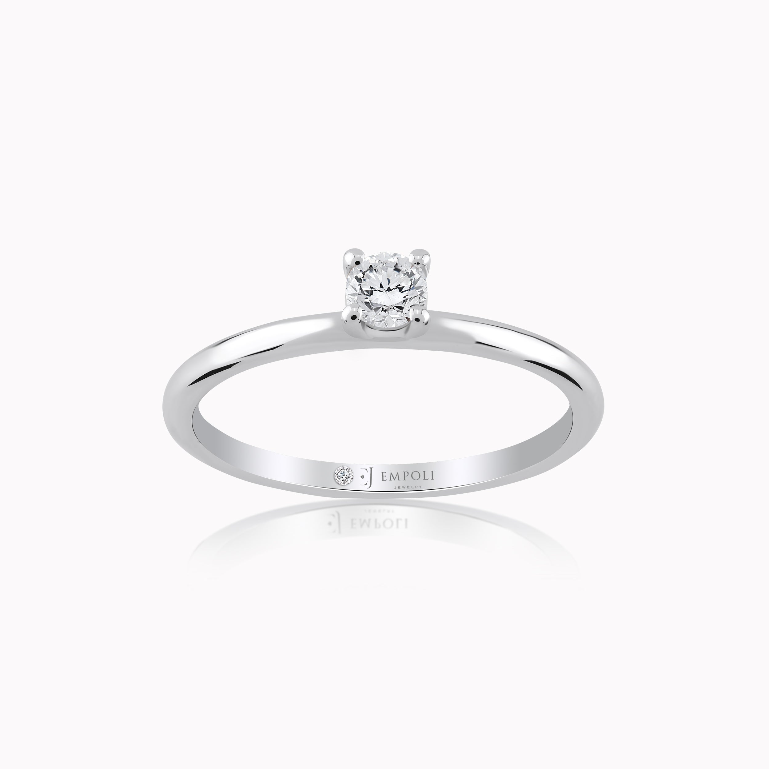14K White Gold Diamond Ring — 0.11 ct