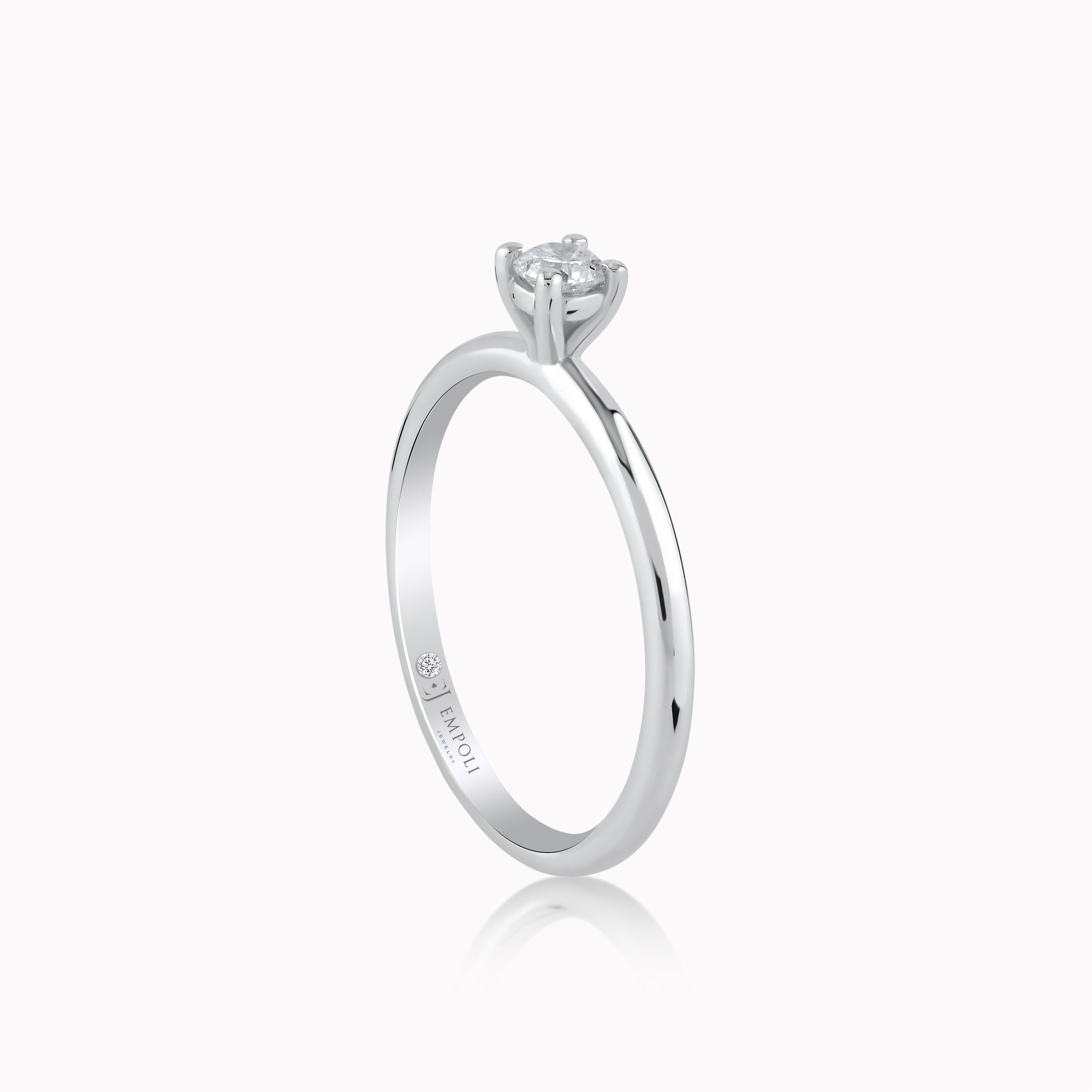 14K White Gold Diamond Ring — 0.11 ct