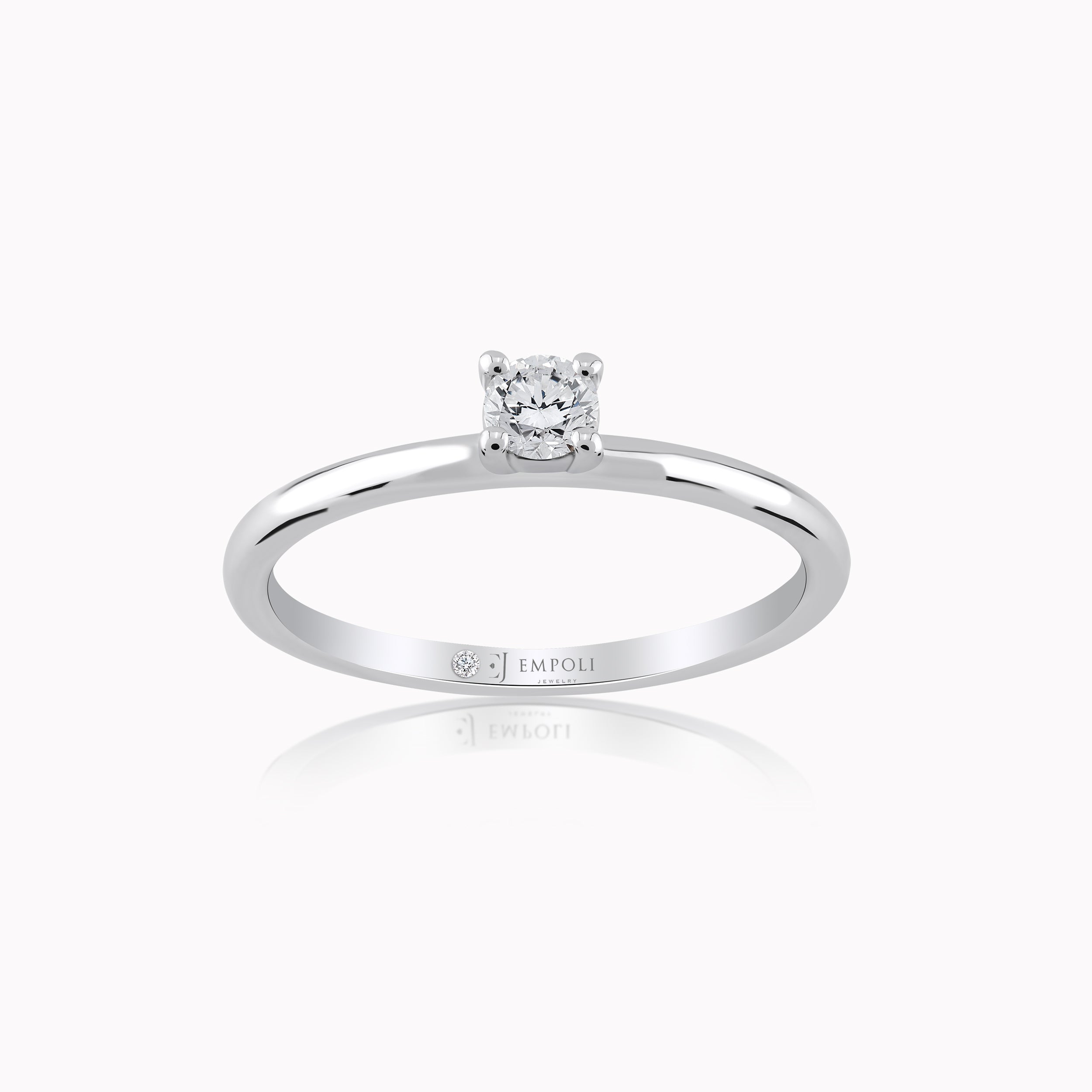 14K White Gold Diamond Ring — 0.16 ct