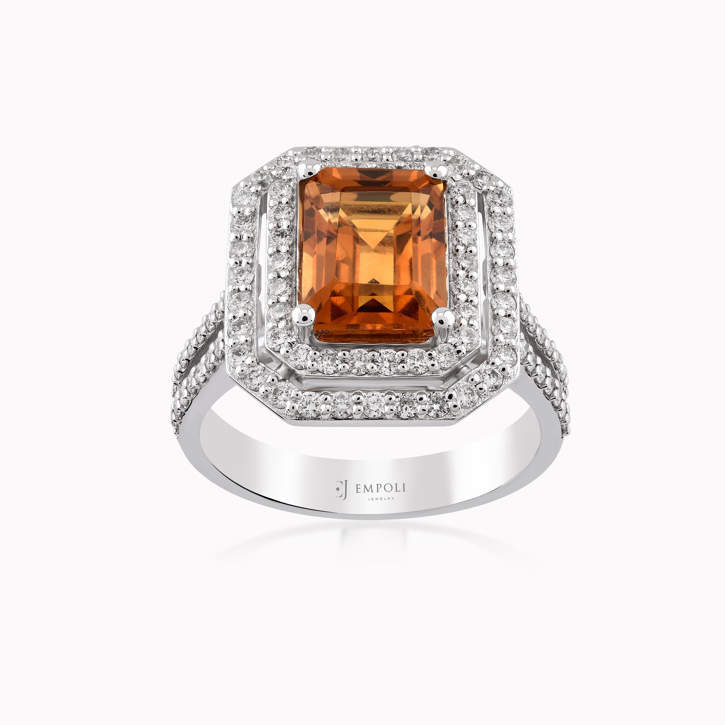 14K White Gold Topaz & Diamond Ring — 2.25 ct Topaz · 0.77 ct Diamonds