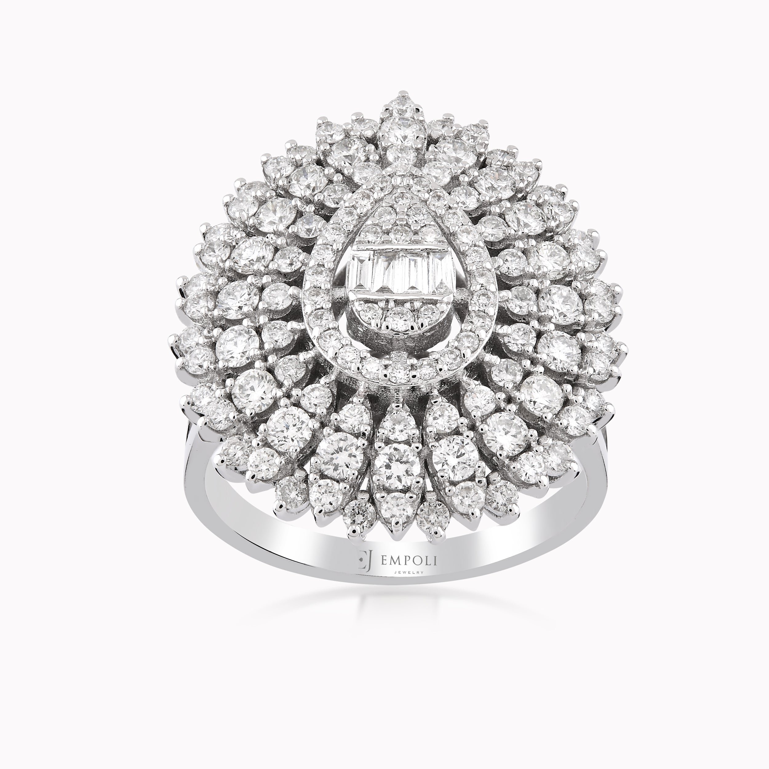 18K White Gold Diamond Ring — 1.47 ct