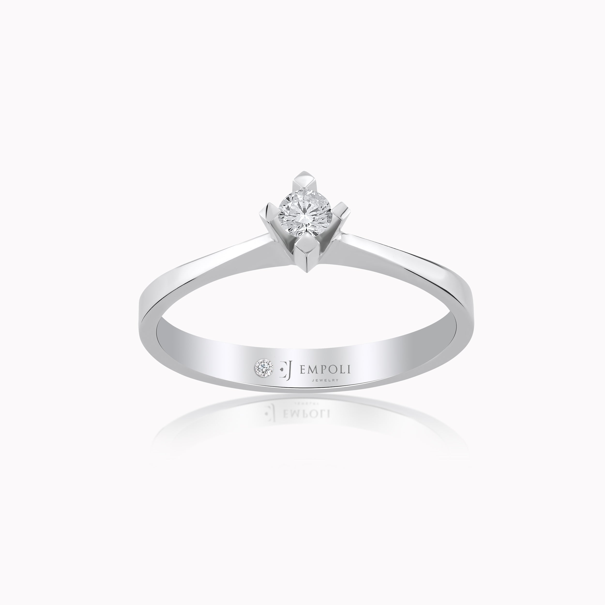 14K White Gold Diamond Ring — 0.11 ct
