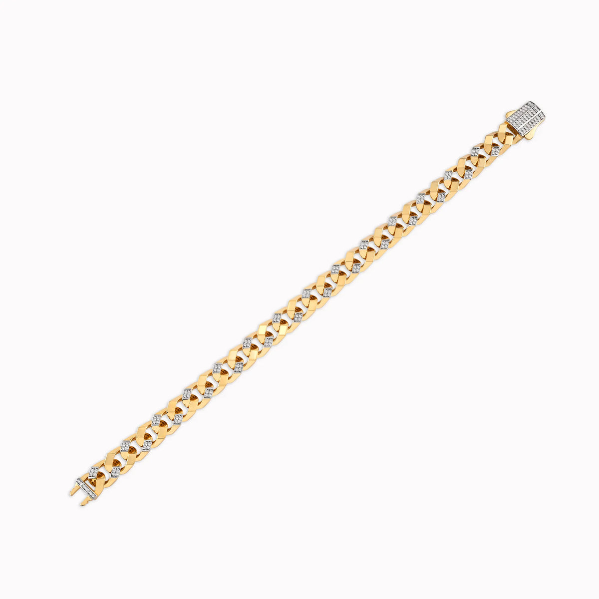 Brățară cu zale din aur galben 14K cu zirconiu - detaliu